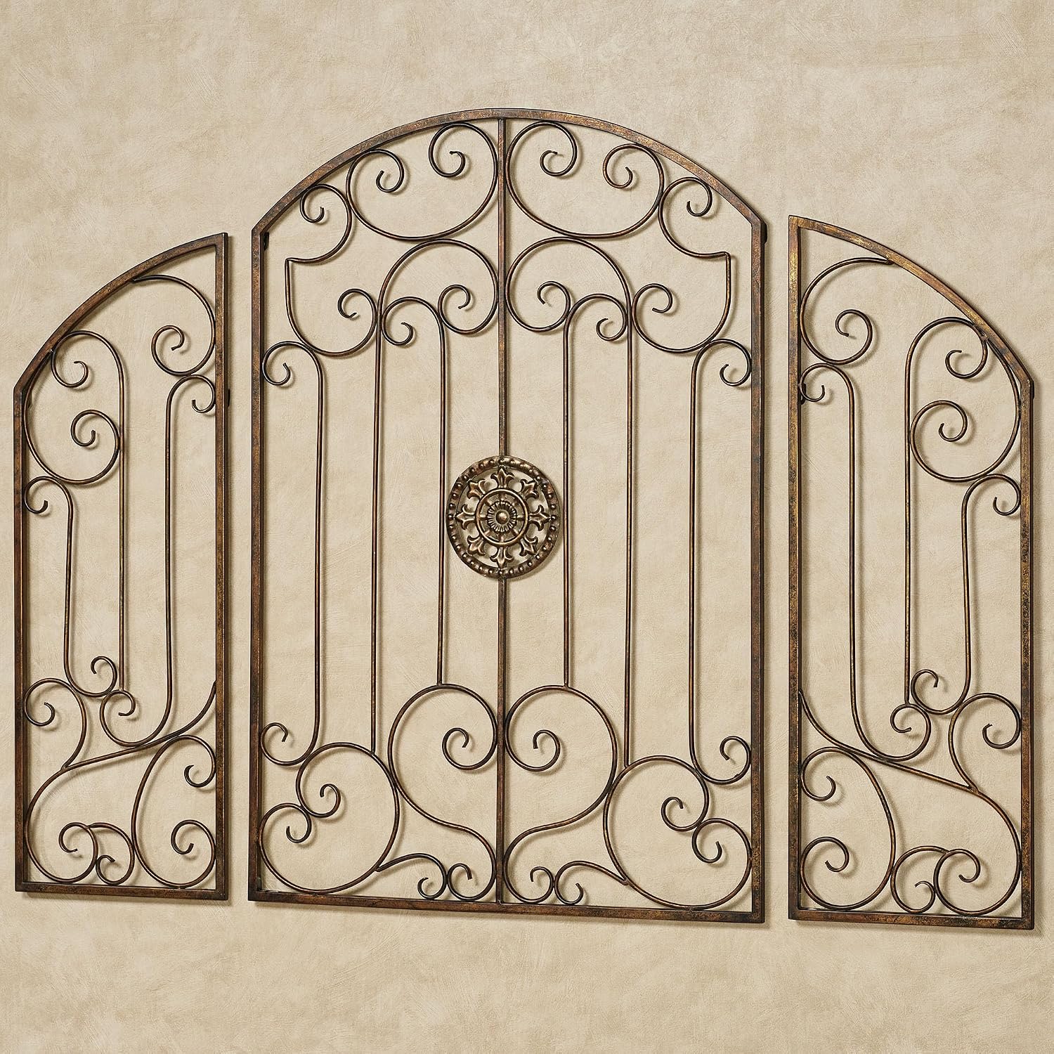 Garden Gates Wall Decor Golden Bronze Set of Three