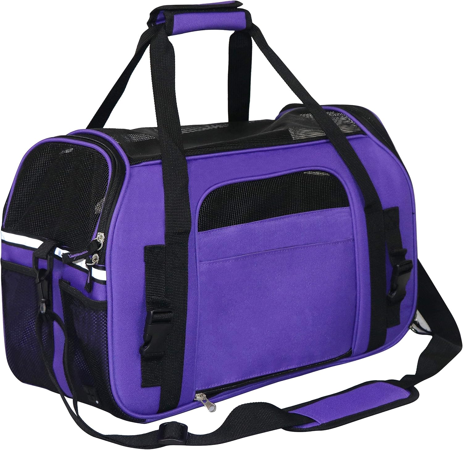 EliteField Soft-Sided Pet Carrier for Cats & Small Dogs (3-Year Warranty) | Airline Approved, Removable Bed & Cover, Built-In Leash, Luggage Sleeve, Seat Belt Loop, Waterproof, Durable, Foldable