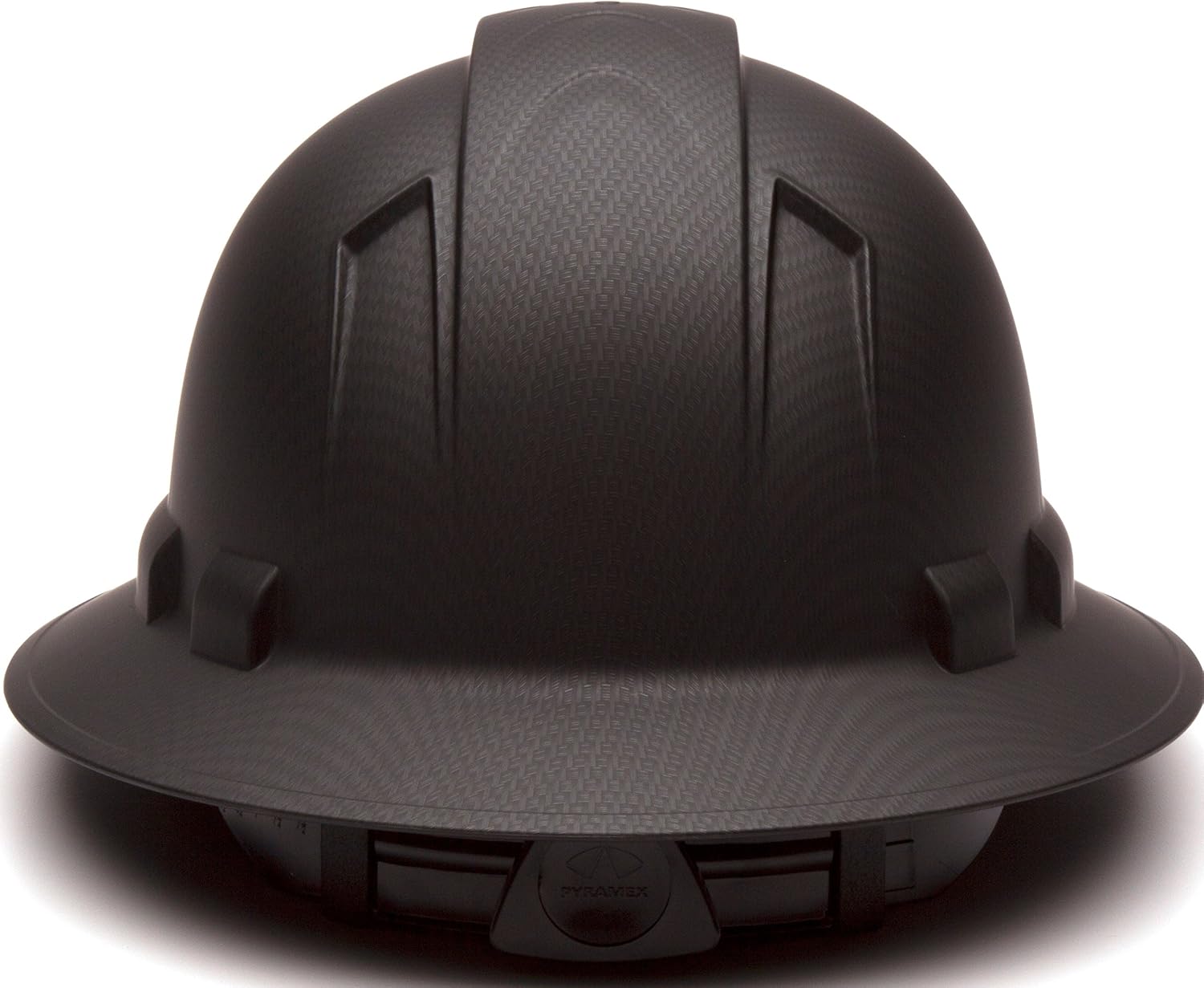Pyramex Ridgeline Full Brim Hard Hat 4 Point Ratchet White | Full-brim sun & rain protection, HDPE shell, Ratchet suspension, Construction & utility, ANSI Z89.1 Type I Class C/G/E
