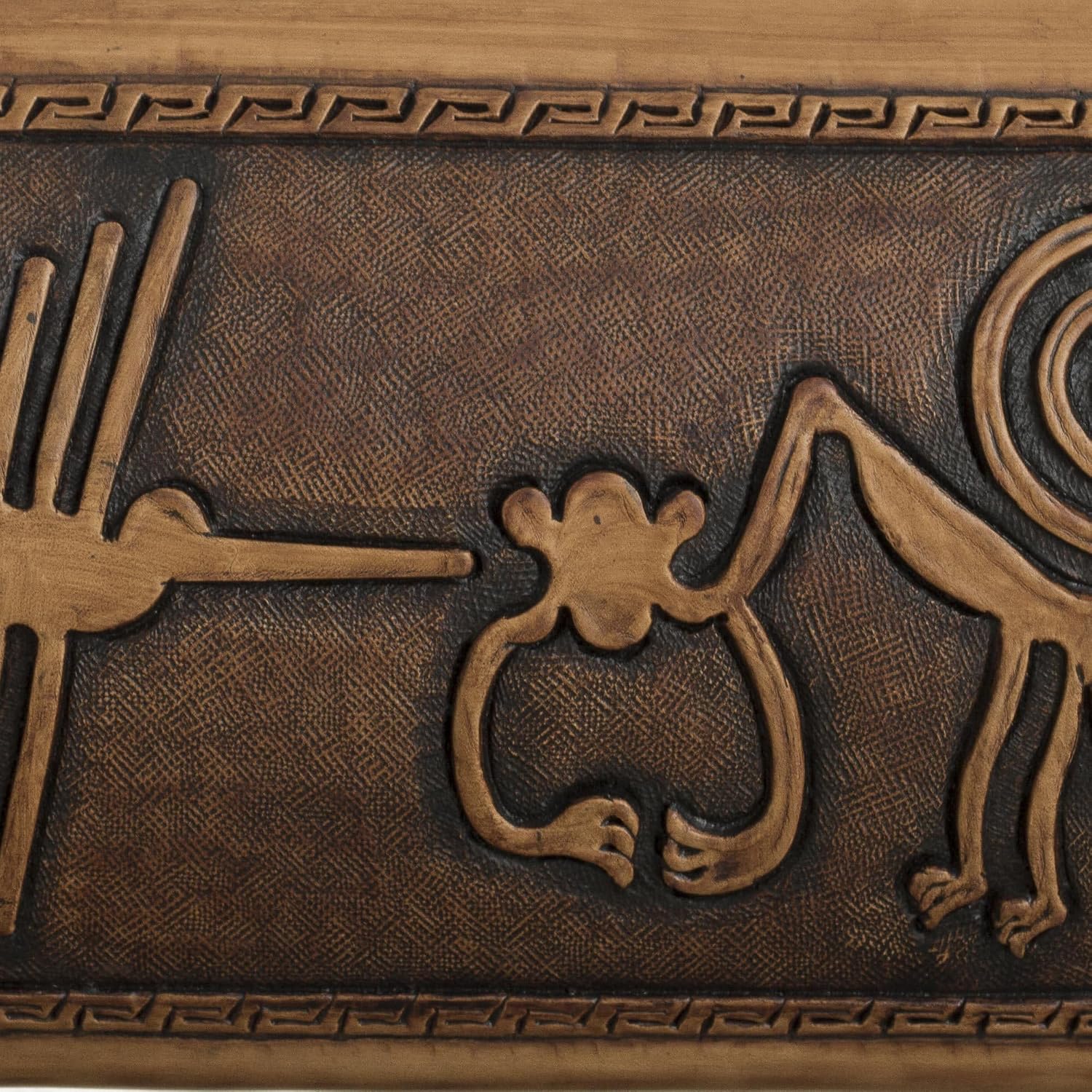 NOVICA Artisan Handmade Leather Cedar Wood Jewelry Chest Nazca Pattern from Peru Brown Boxes Colonial Cultural Animal Themed [8.25in H x 11.5in W x