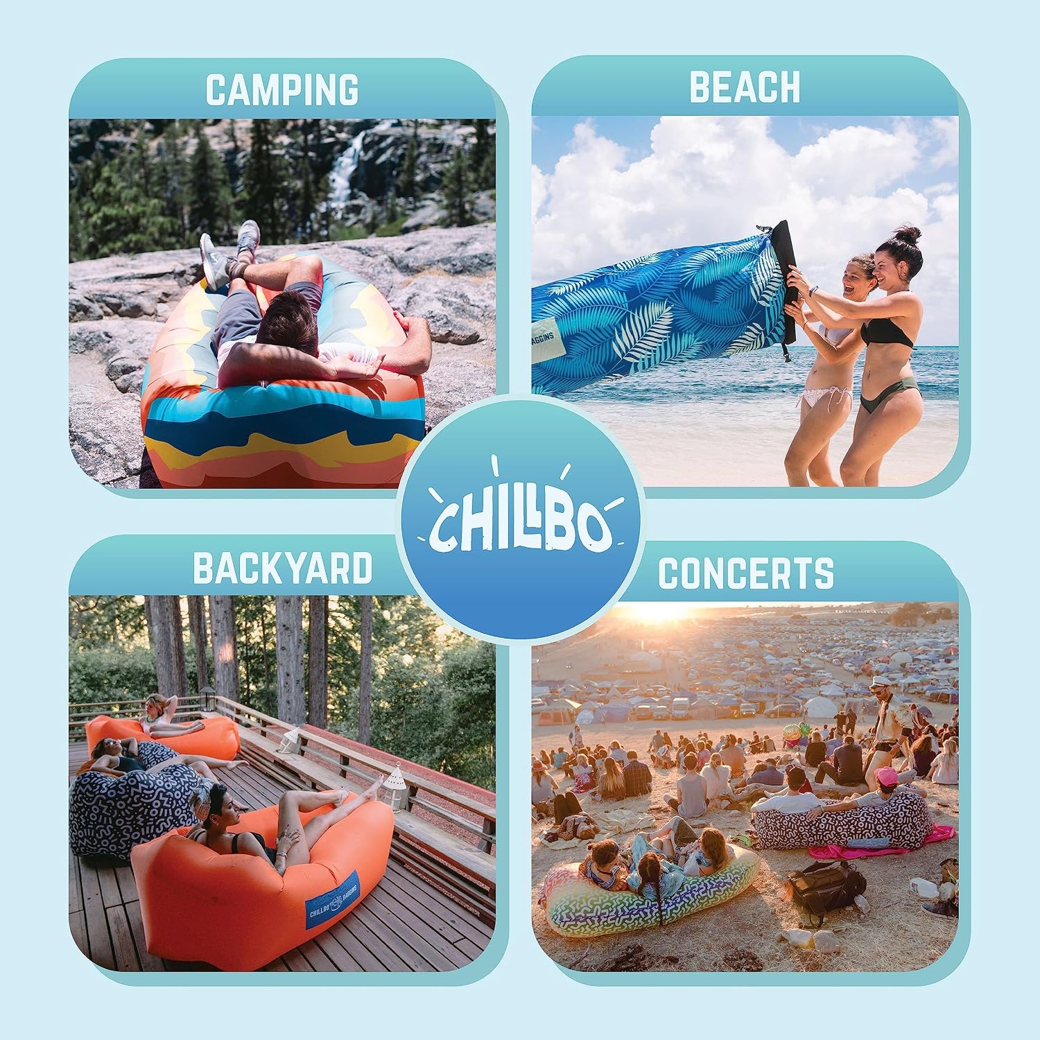 Chillbo Shwaggins, Inflatable Beach Lounger, Inflatable couches
