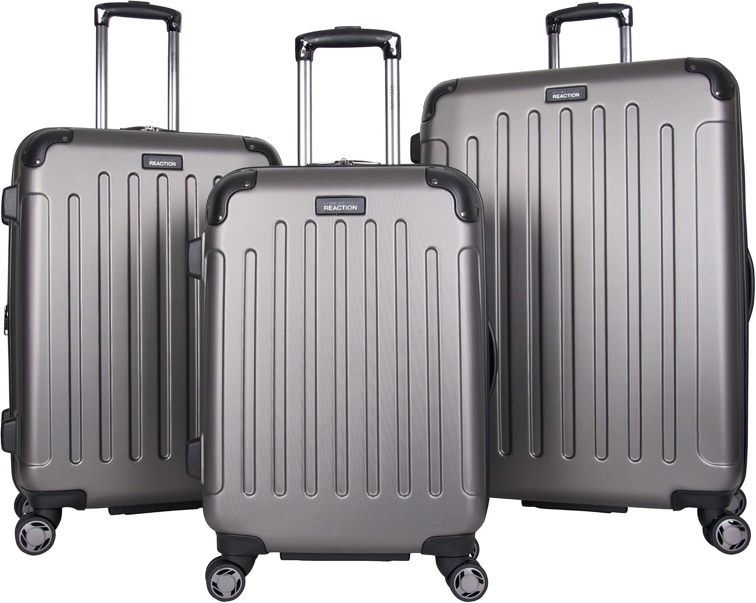 Kenneth Cole REACTION Renegade Luggage Expandable 8-Wheel Spinner Lightweight Hardside Suitcase, Champagne, 20-Inch Carry On