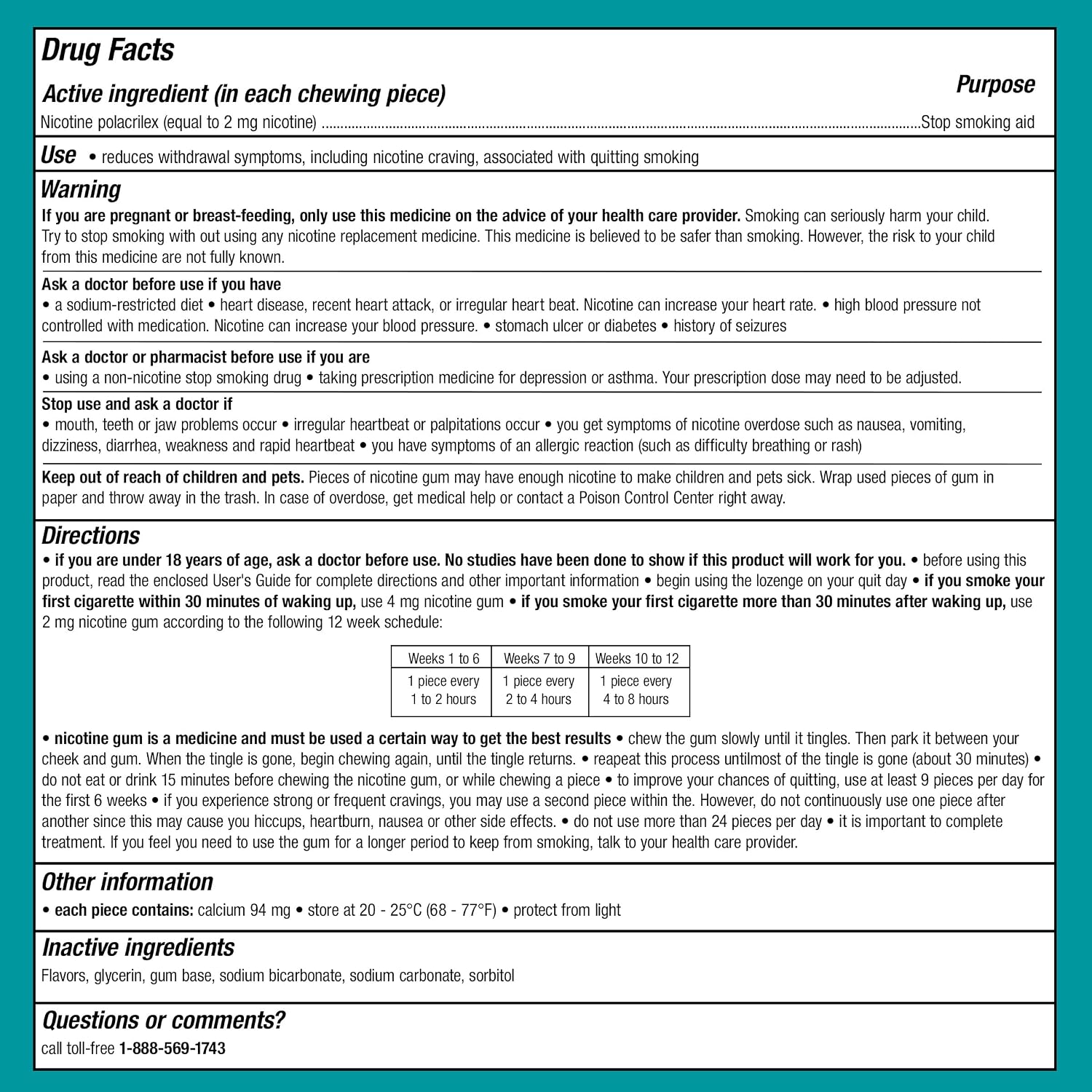 Nicorette Nicotine Gum Stop Smoking Aid, 2 mg, Original Flavor - 200 Count | Reduces Nicotine Cravings and Withdrawal Symptoms, Intense Craving Relief, Portable Smoking Cessation Gum