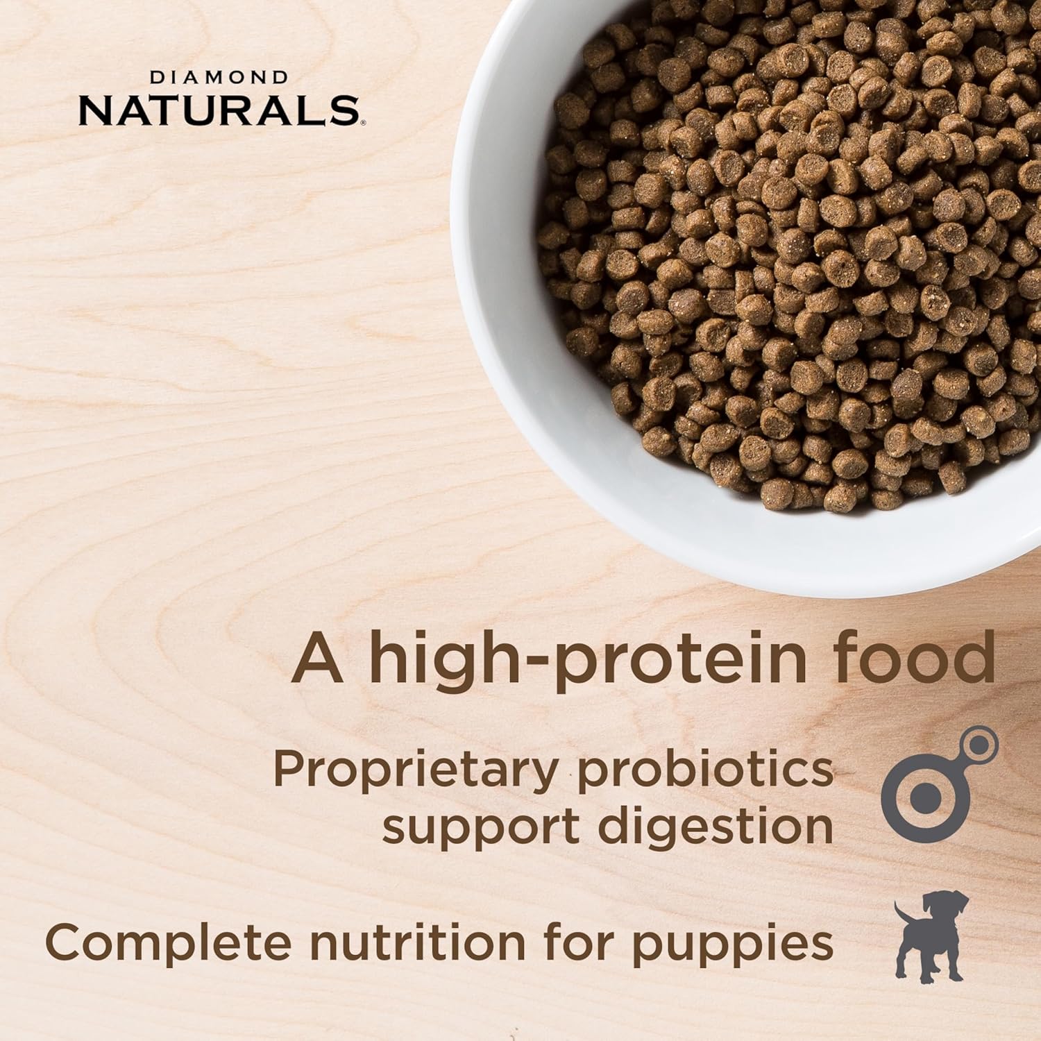Diamond Naturals Small & Medium Breed Puppy Dry Dog Food, Chicken, 6lb | Puppy, Adult & Senior Dogs | High Protein | DHA for Proper Brain and Vision Development | Guaranteed Probiotics