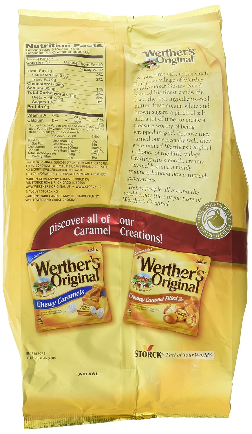 Werther's Original Caramel Coffee Hard Candy - Individually Wrapped Hard Candies for Halloween, Parties, or Snacks - 2.65 oz Bags (Pack of 3)