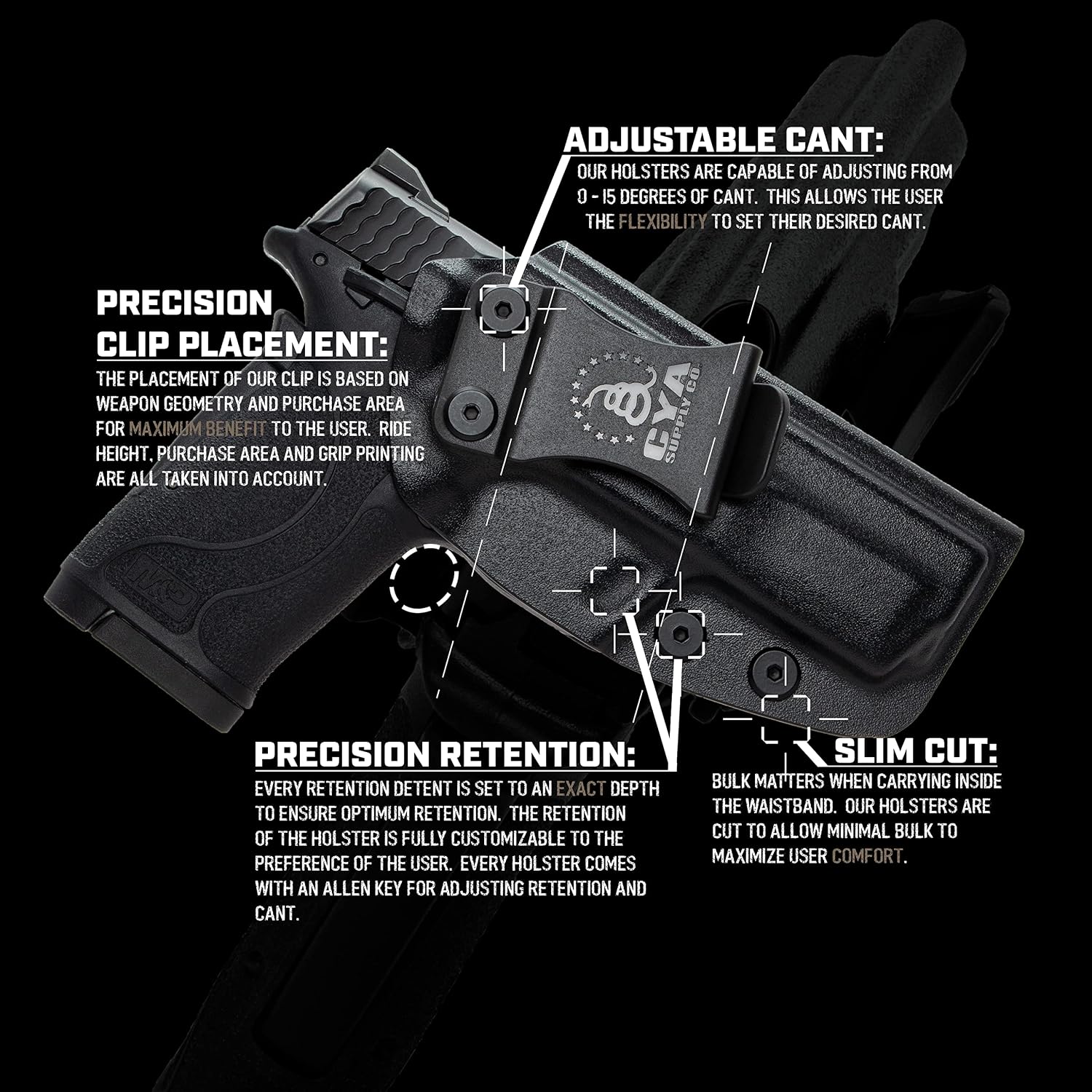 Base IWB Concealed Carry Holster Veteran Owned Made in USA - Fits