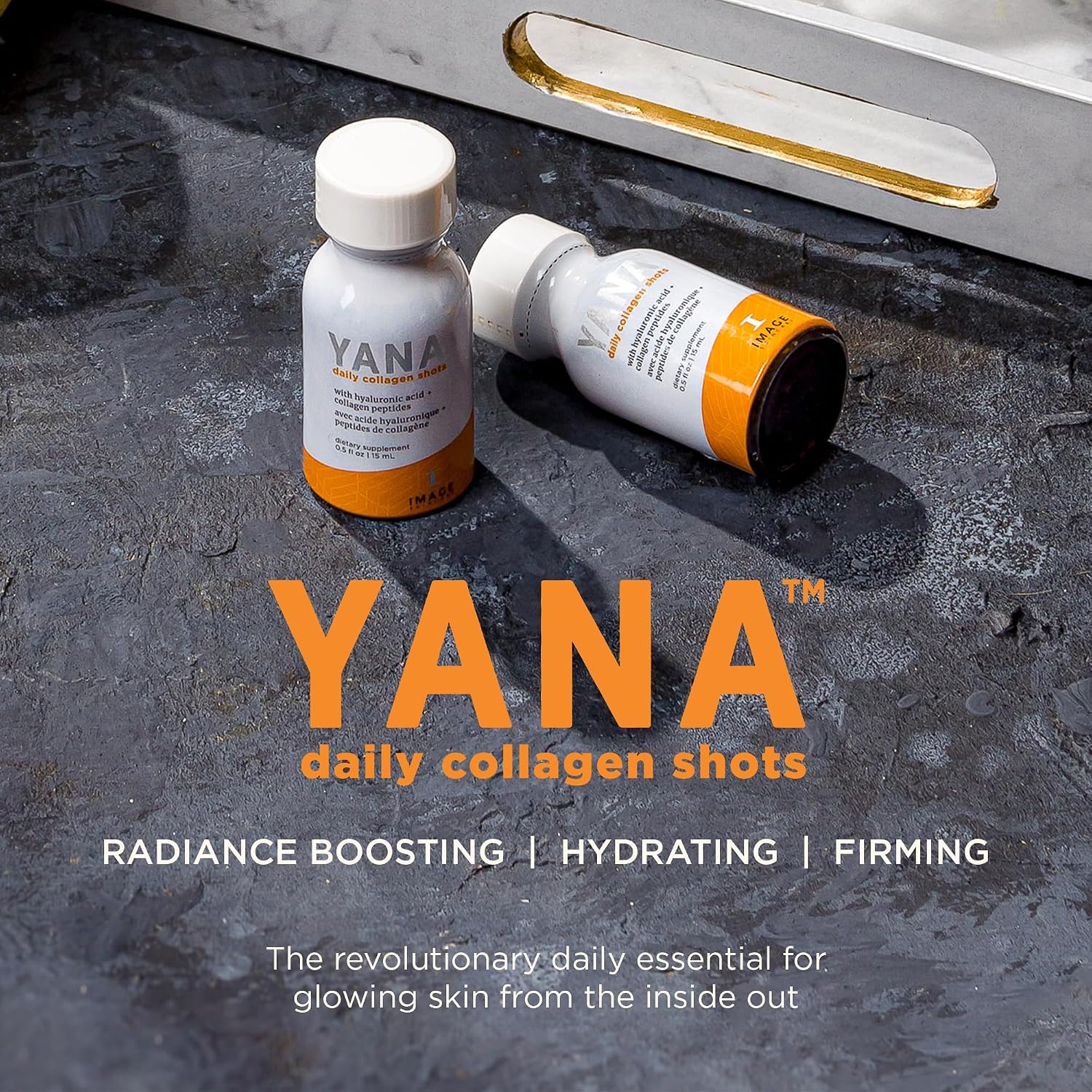 IMAGE Skincare, YANA Liquid Collagen Shots, 28 Daily Shots | 2500 mg Hydrolyzed Bovine Collagen Peptide Supplement with Biotin, Natural Citrus Flavor