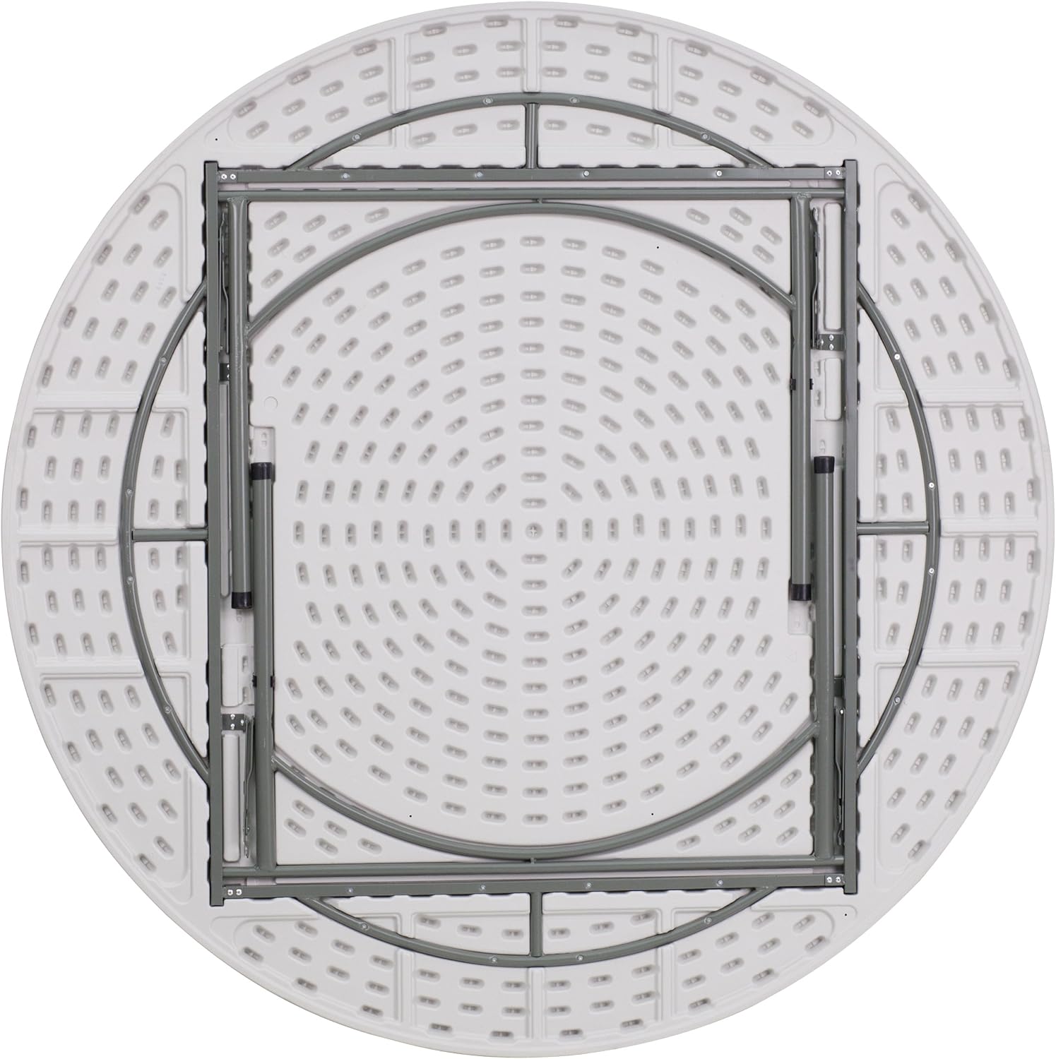 Flash Furniture 6 ft Plastic Round Folding Table, Granite White | Durable Construction, Commercial Use