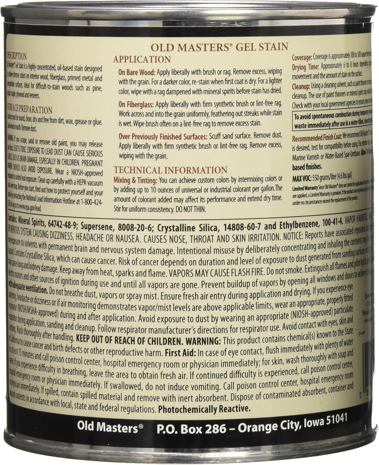 Old Masters 81308 Gel Stain Pint, Cedar