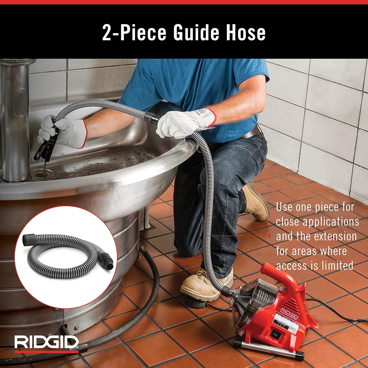 RIDGID 55808 PowerClear 120-Volt Drain Cleaning Machine Kit for Tubs, Showers, and Sinks, Drain Cleaner Machine Kit with AUTOFEED, Inner Core Cable