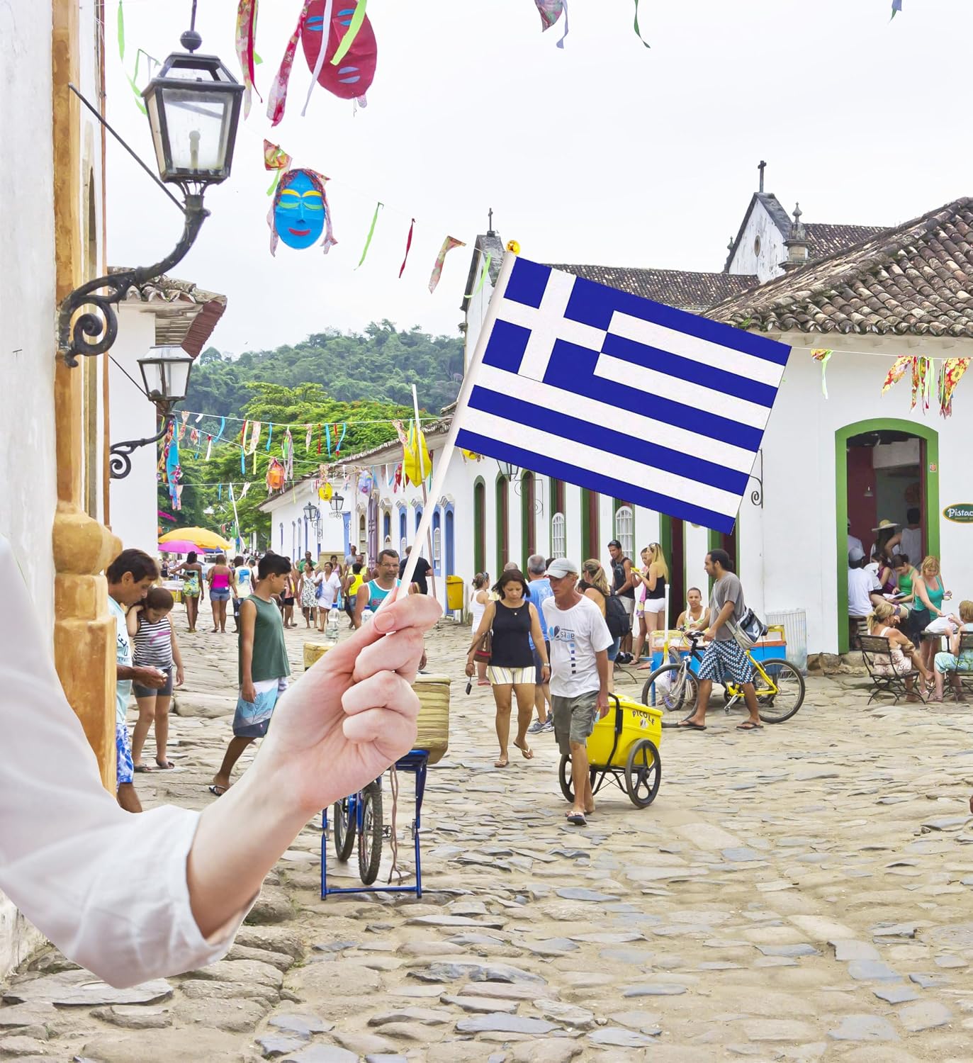 50 Pack Nicaragua Nicaraguan on Stick Flags,Small Mini Hand Held Nicaragua Nicaraguan Flags 5.5x8.3 Inch, Grand Opening, Carnival,Party Events Celebration