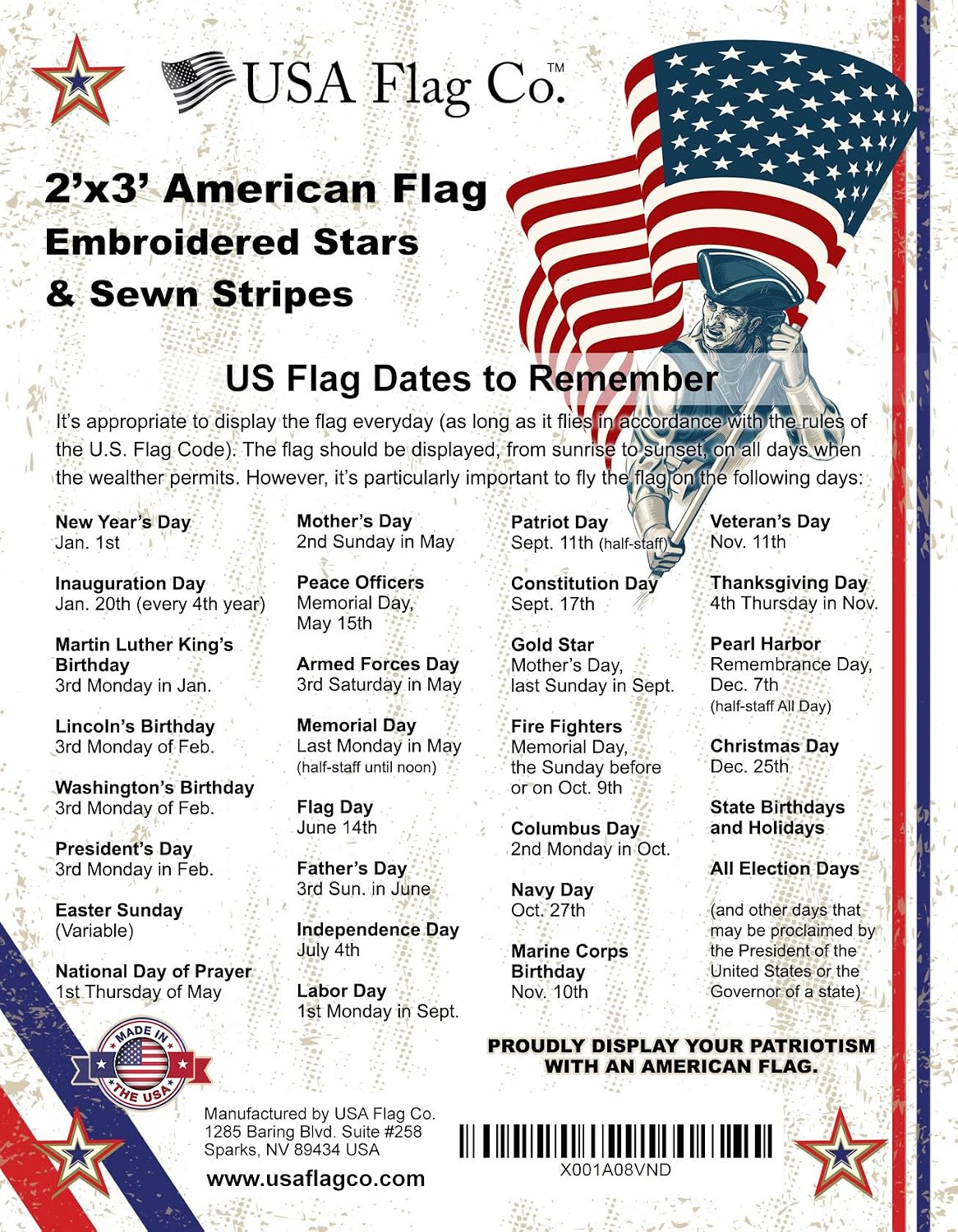 US Flag 4x6 100% American Made: The Best Embroidered Stars and Sewn Stripes American Flag, Made in the USA (4 by 6 Foot)