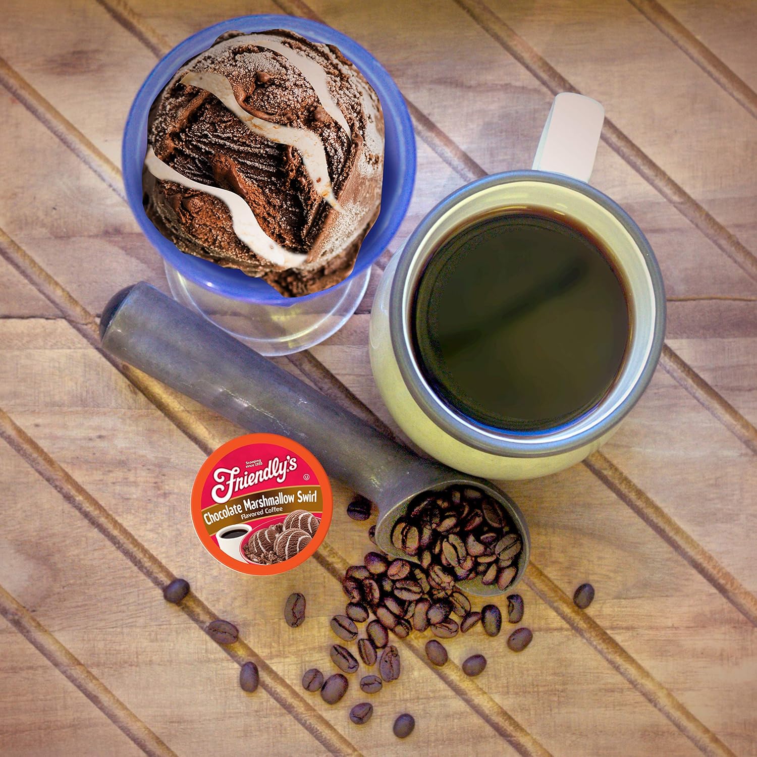 Friendly's Chocolate Mint Ice Cream Flavored Coffee Pods for Keurig K Cup Brewers, Mint Chocolate Chip, 40 Count (Pack of 1)