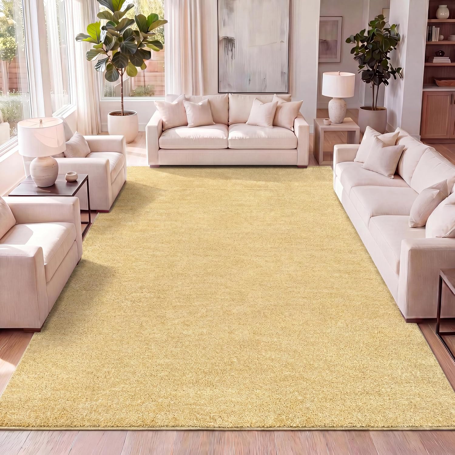 JONATHAN Y Haze Solid Low-Pile Brown Indoor Area Rug 8x10, Coastal, Bohemian, Minimalist, Classic, Easy-Cleaning for Living Room, Bedroom, Kitchen