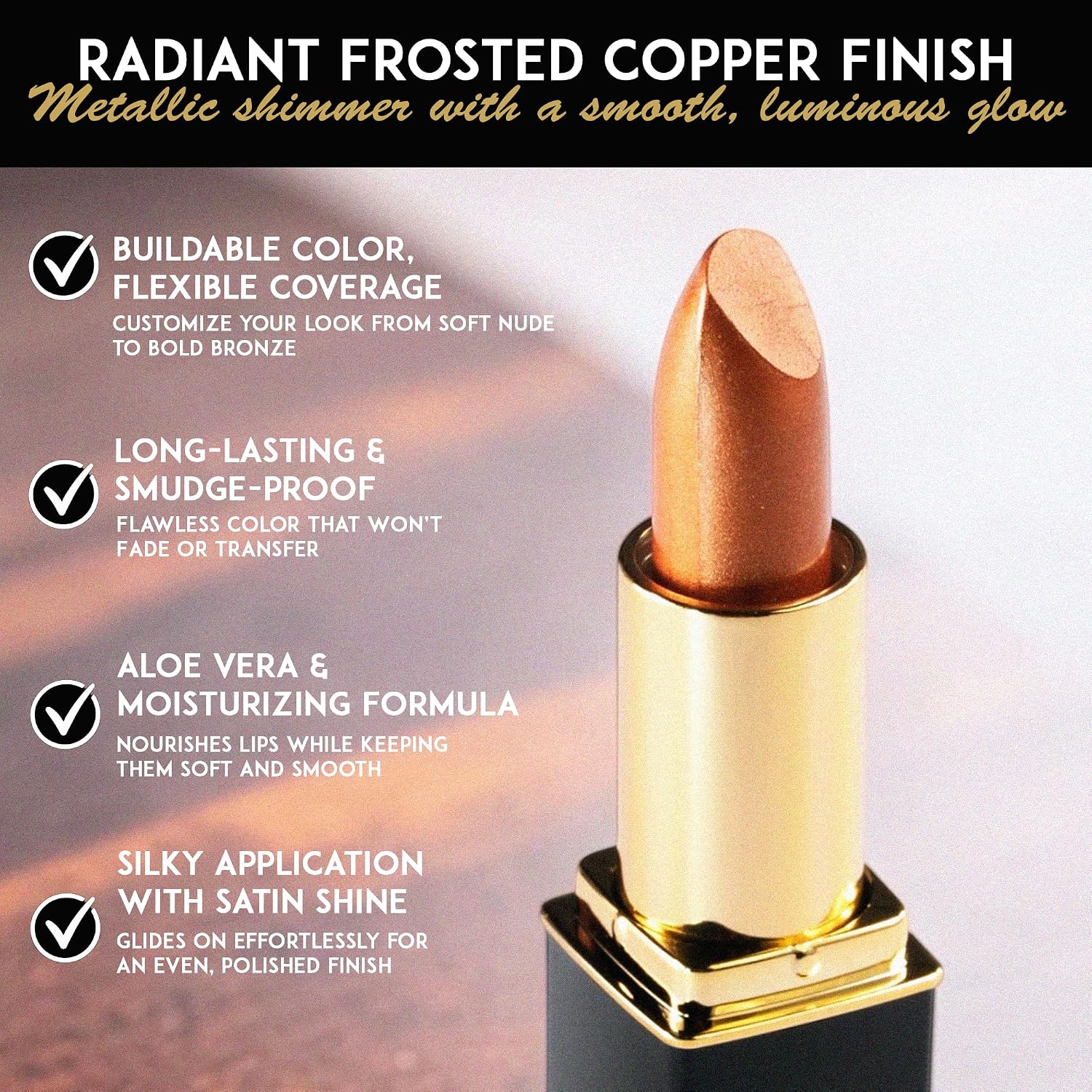 L’Paige Rosy Pearl Lipstick | Sheer Neutral Rose Lip Color | Aloe Vera Moisturizing Formula | Long-Lasting Hydrating Finish | Soft Silvery Pink Shade L56