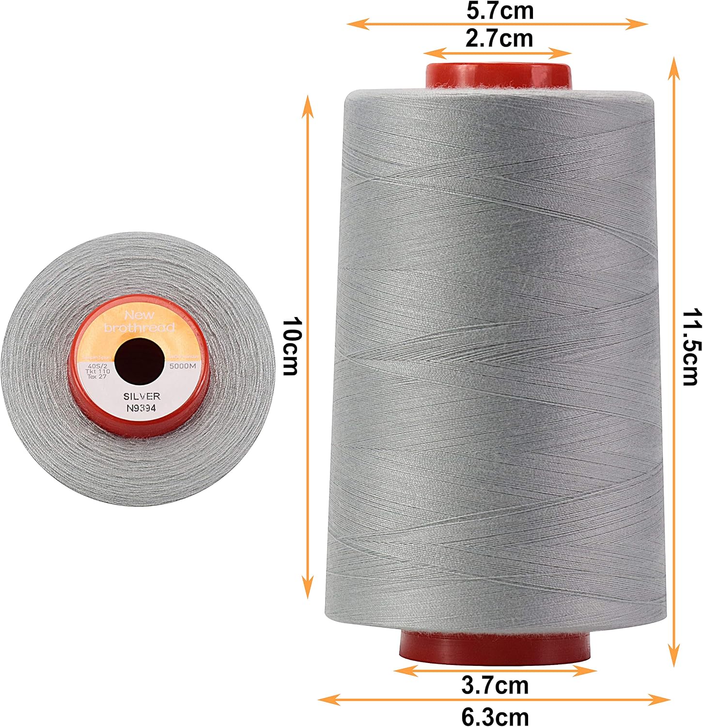 New brothread 4 Large Cones All Purpose Polyester Thread -Cream
