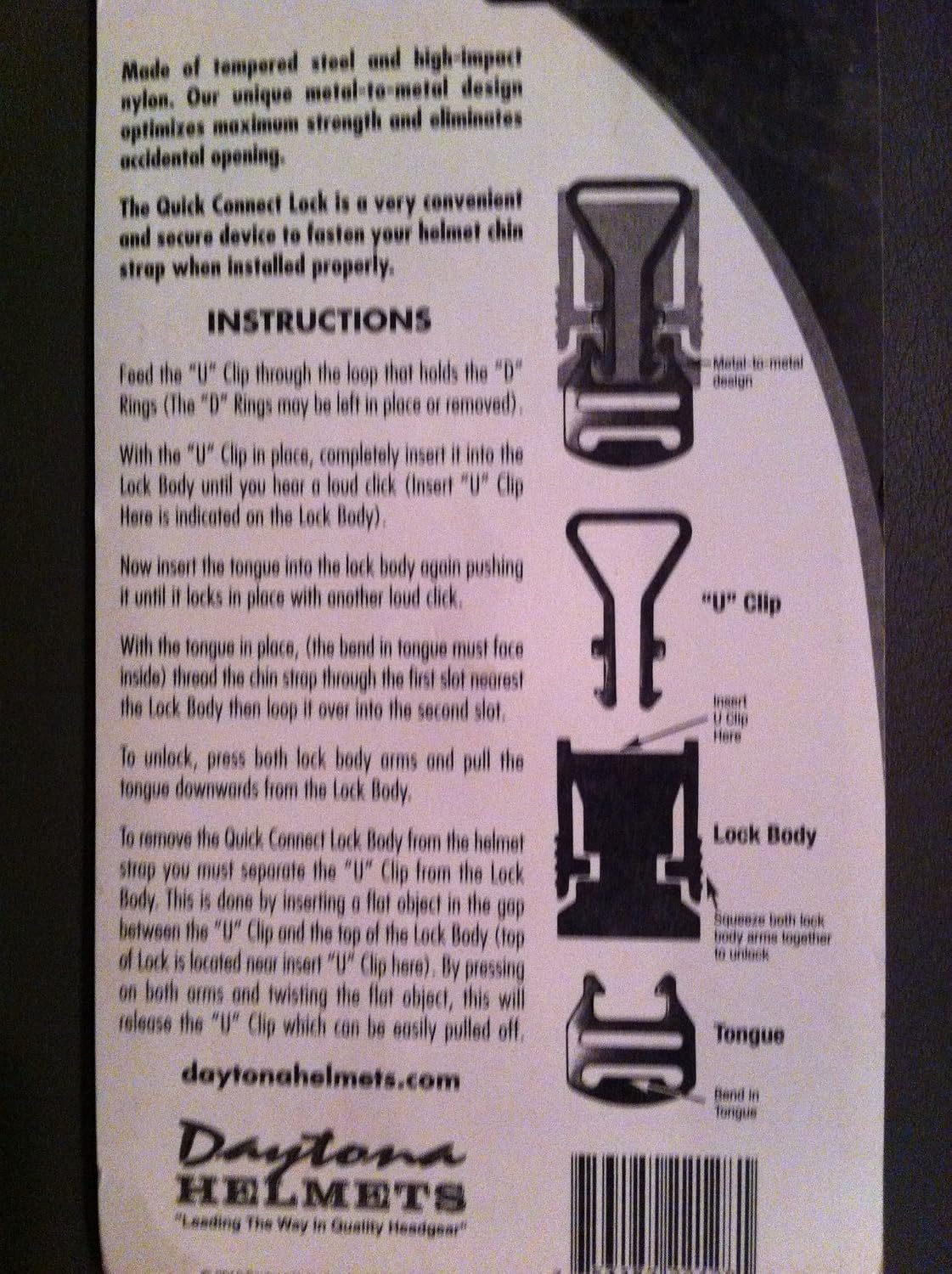 Daytona Helmets Quick Release Quick Connect Lock for Chin Strap