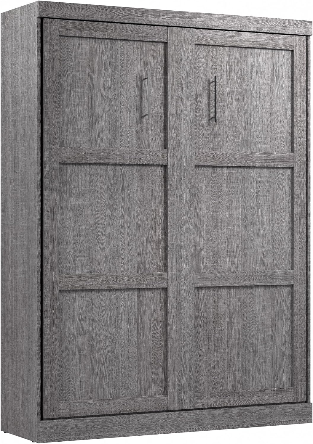 Bestar Pur Queen Murphy Bed, 65-inch Space-Saving Sleeping Arrangement for Multipurpose Area, Bedroom, Guest Room, or Living Room | Dual piston mechanism; for guest room or multipurpose space; Shaker-inspired trim with metal handles