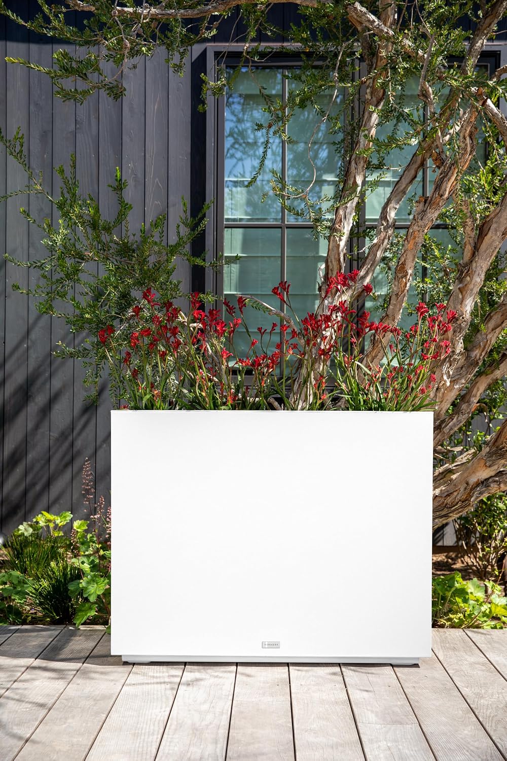 Veradek Span Plastic Box Series Planter - Tall Rectangular, White, All-Weather Resistant, Removable Insert Bucket, Modern Design, Indoor/Outdoor Use | Made From Durable Plastic Featuring a Removable Insert Bucket. Modern Porch/Patio Décor for Plants and…
