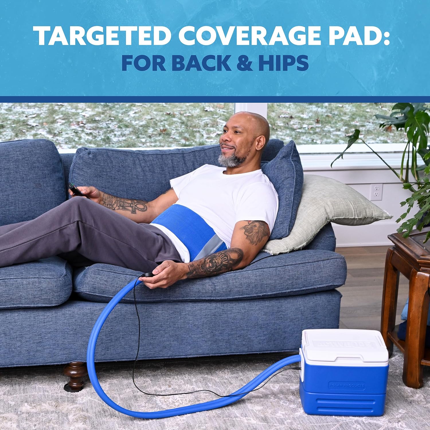 Polar Active Ice 3.0 | 9 QT Cold Therapy Ice Machine| Programmable Timer | 6 in 1 Universal Pad | Cryotherapy Pain Relief System | Ace Bandage Style Compression