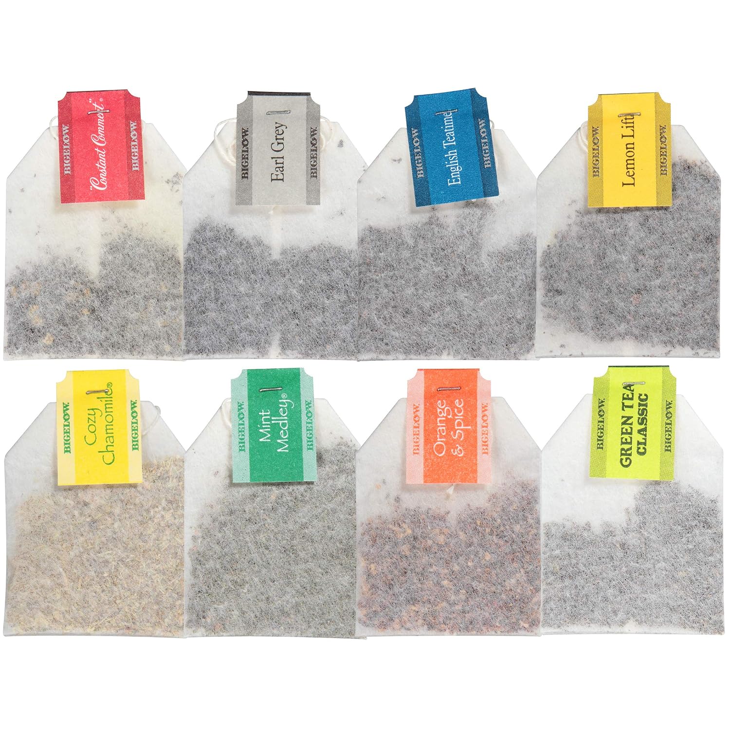 Bigelow Tea Green Tea Assortment, 64 Count (Pack of 1) | Individually Wrapped Tea Bags with Classic, Decaffeinated, Mint, Peach, Constant Comment, Lemon, Mango, and Earl Grey Teas