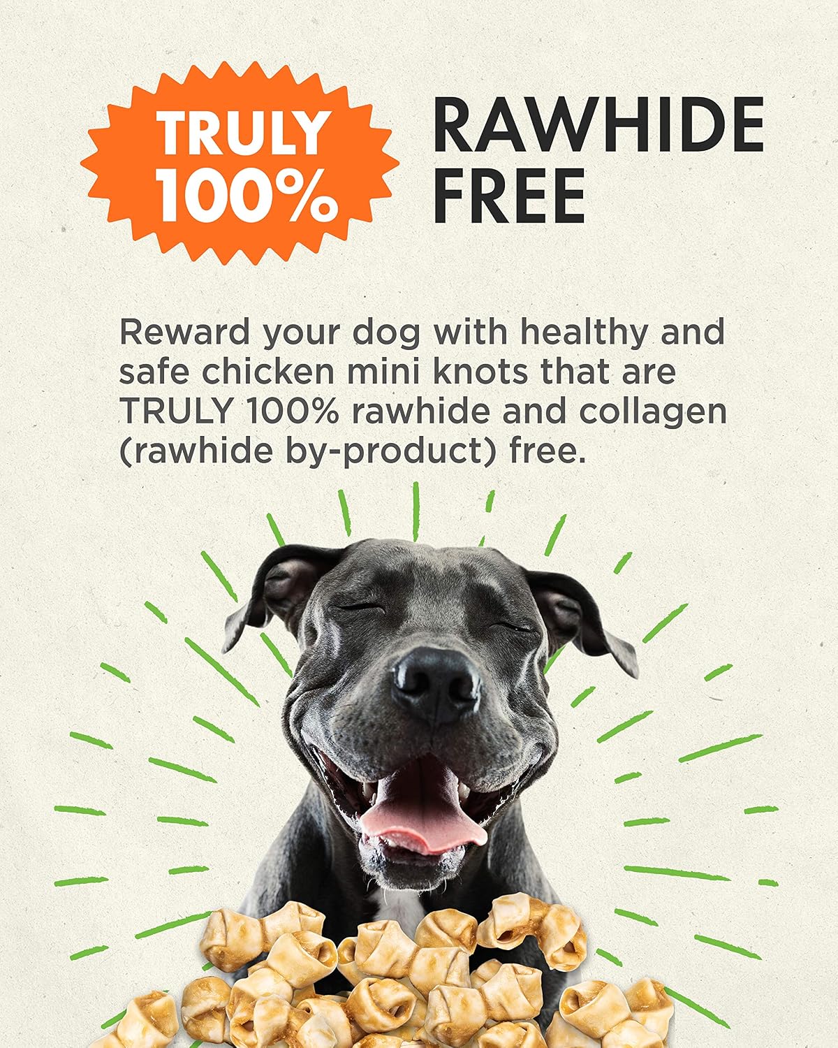 Canine Naturals Rawhide Free Chicken Recipe Dog Chews, Mini Knots, 12 Count