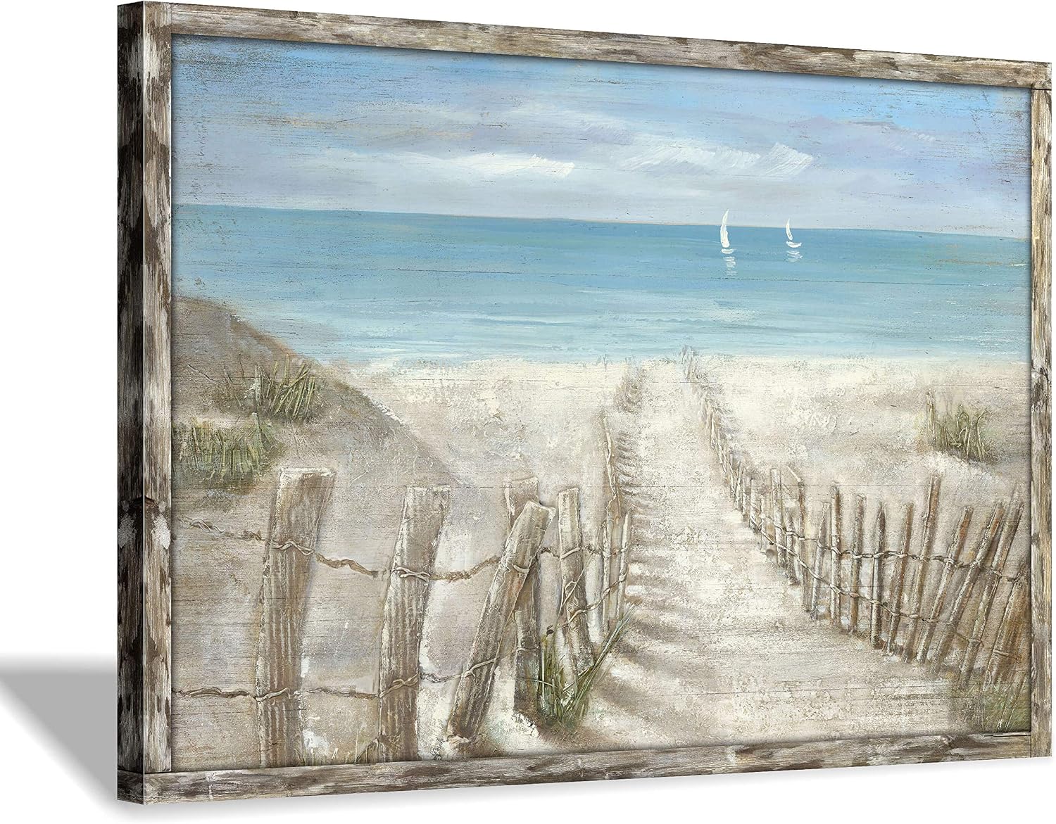 Hardy Gallery Ocean Wave Canvas Wall Art Coastal Decor 16x11 Inch