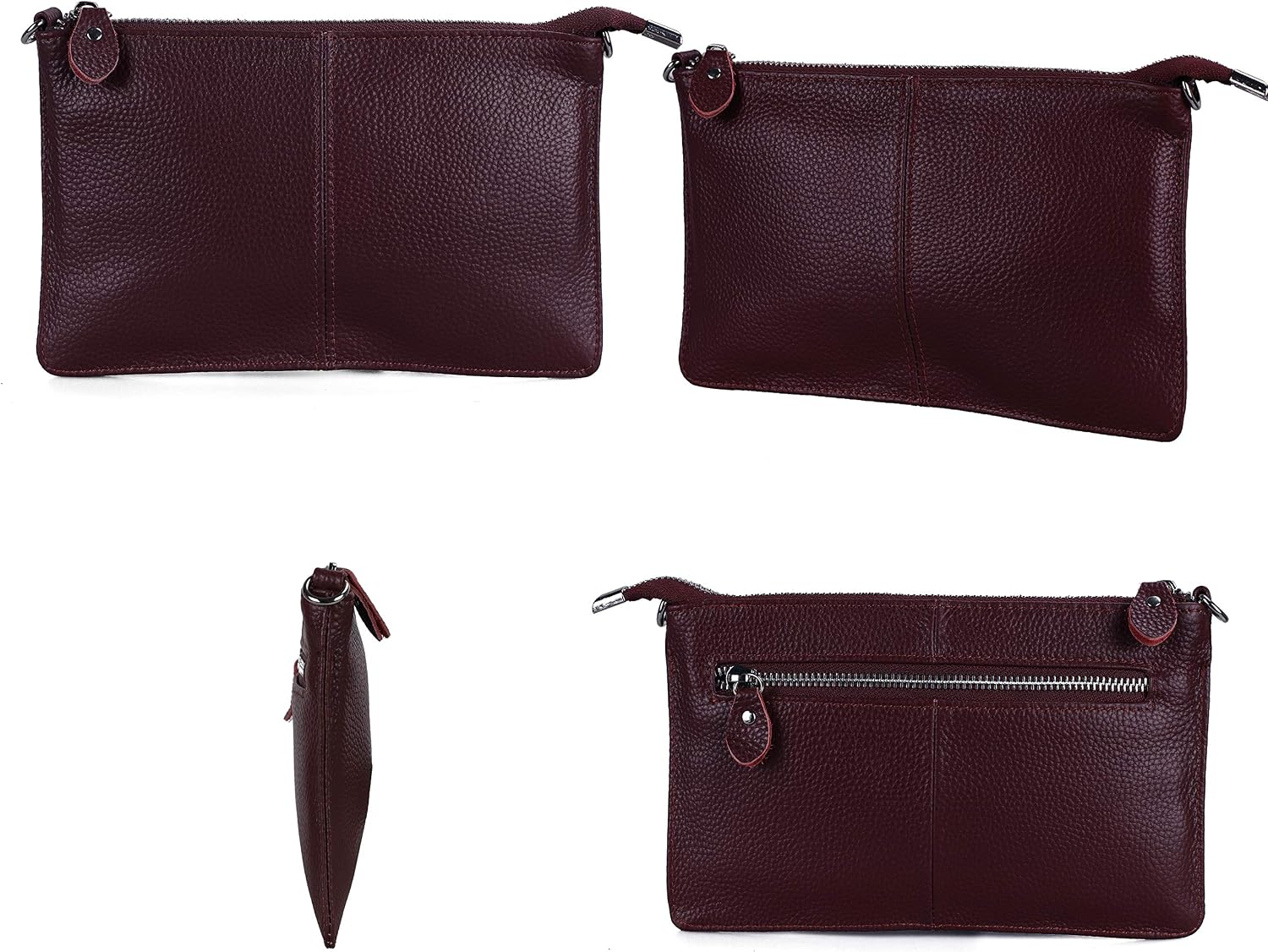 befen Genuine Leather Small Crossbody Bags for Women Wristlet Wallet Purses | Real Leather, RFID Blocking Card Slots, Wristlet Strap, Clutch Purse, Fit iPhone 17 Pro Max, Leather Handbags