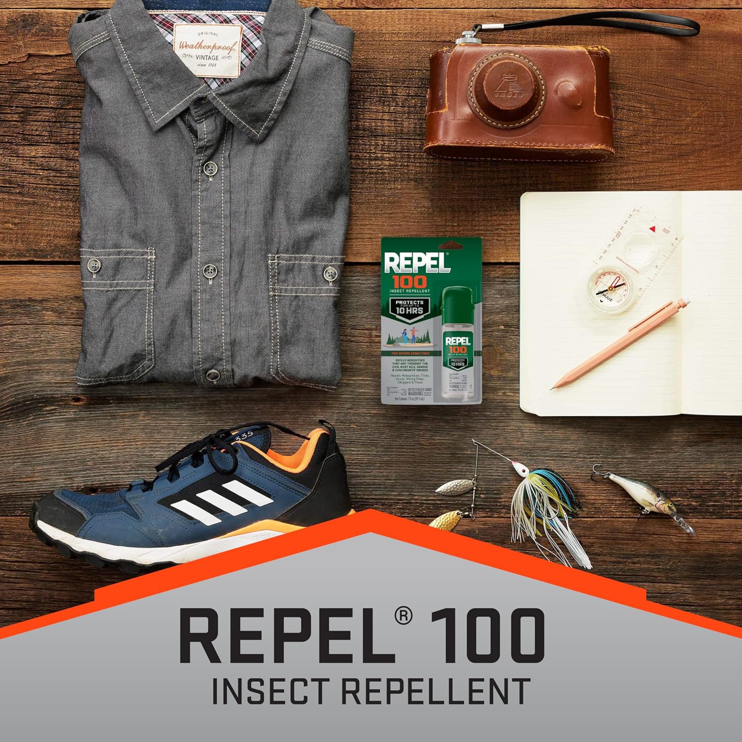 Repel 100 Insect Repellent, 1 Ounce, With DEET, 10-Hour Protection Long-Lasting Insect Repellent Travel Pump Spray Repels Mosquitoes, Ticks, Gnats, Biting Flies, Chiggers And Fleas