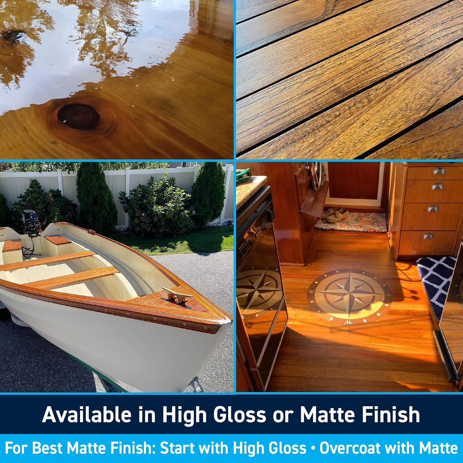 TotalBoat Lust Marine Spar Varnish for Boats & Wood - High Gloss Quart | Oil-Based Polyurethane Finish; High Build; UV Inhibitors; Wooden Boats, Yacht Brightwork, Furniture & Interior/Exterior Wood