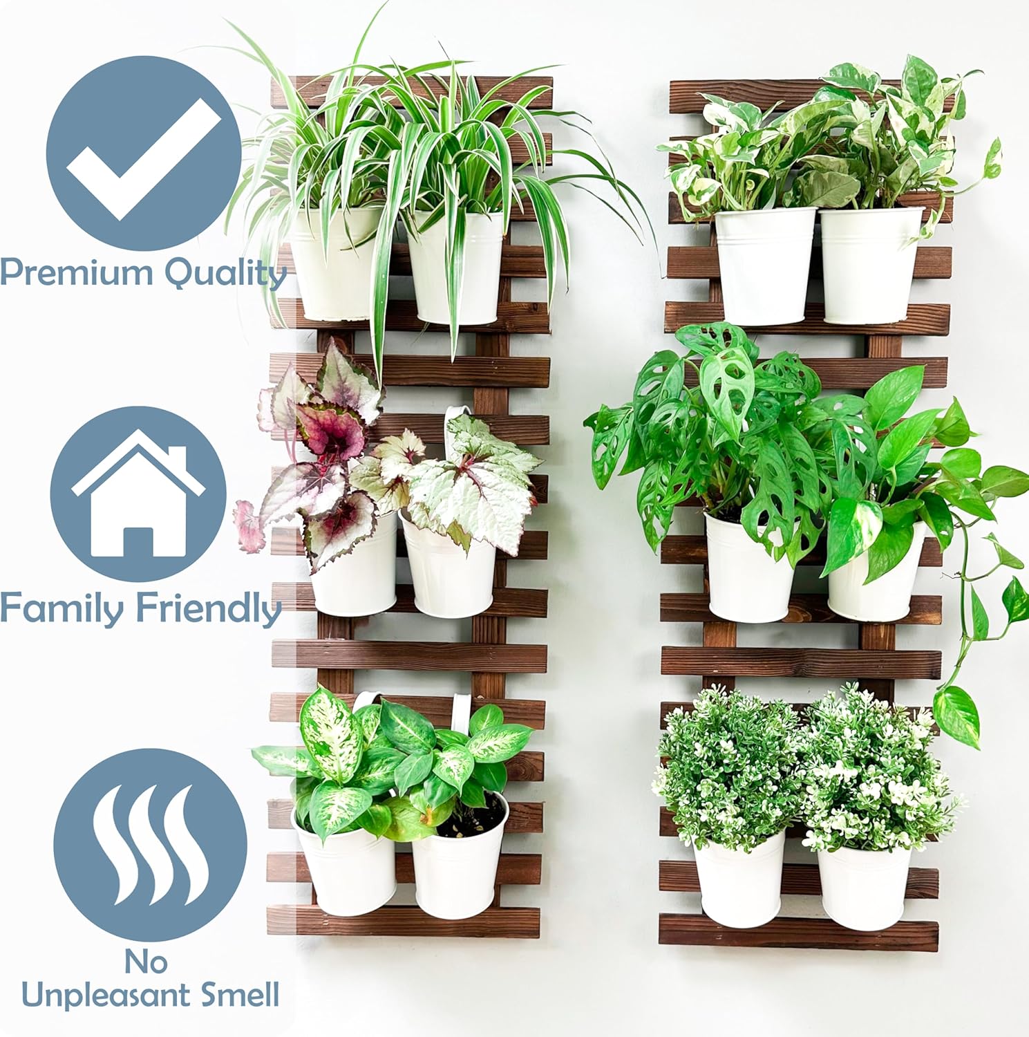 ShopLaLa Wall Planter (60cm, 2 Pack) Hanging Planters for Indoor Plants