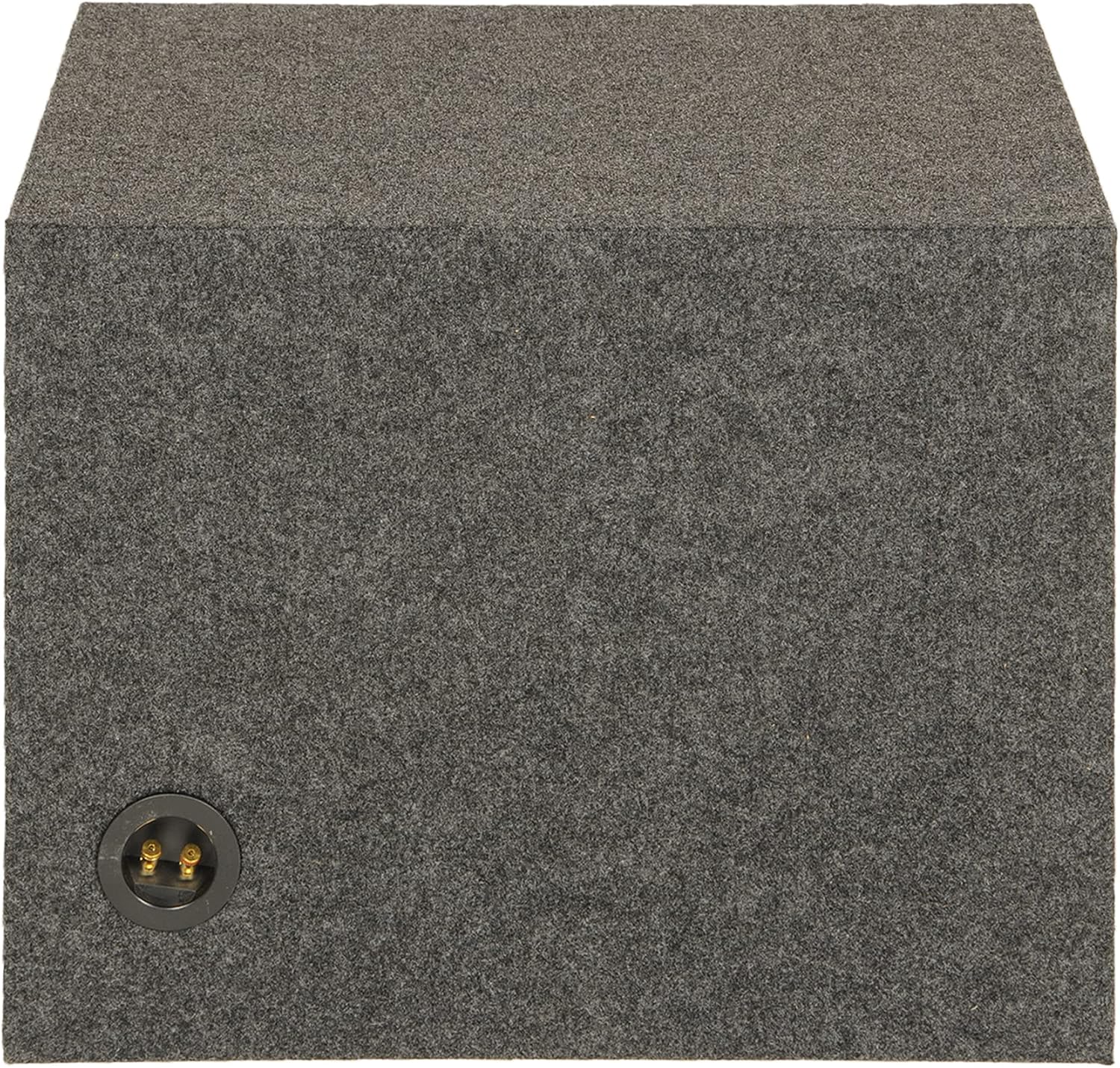 QPower 15 Inch Heavy-Duty Single Vented Carpet Covered Durable Car Audio Vehicle Subwoofer Enclosure Woofer Box, Charcoal Gray