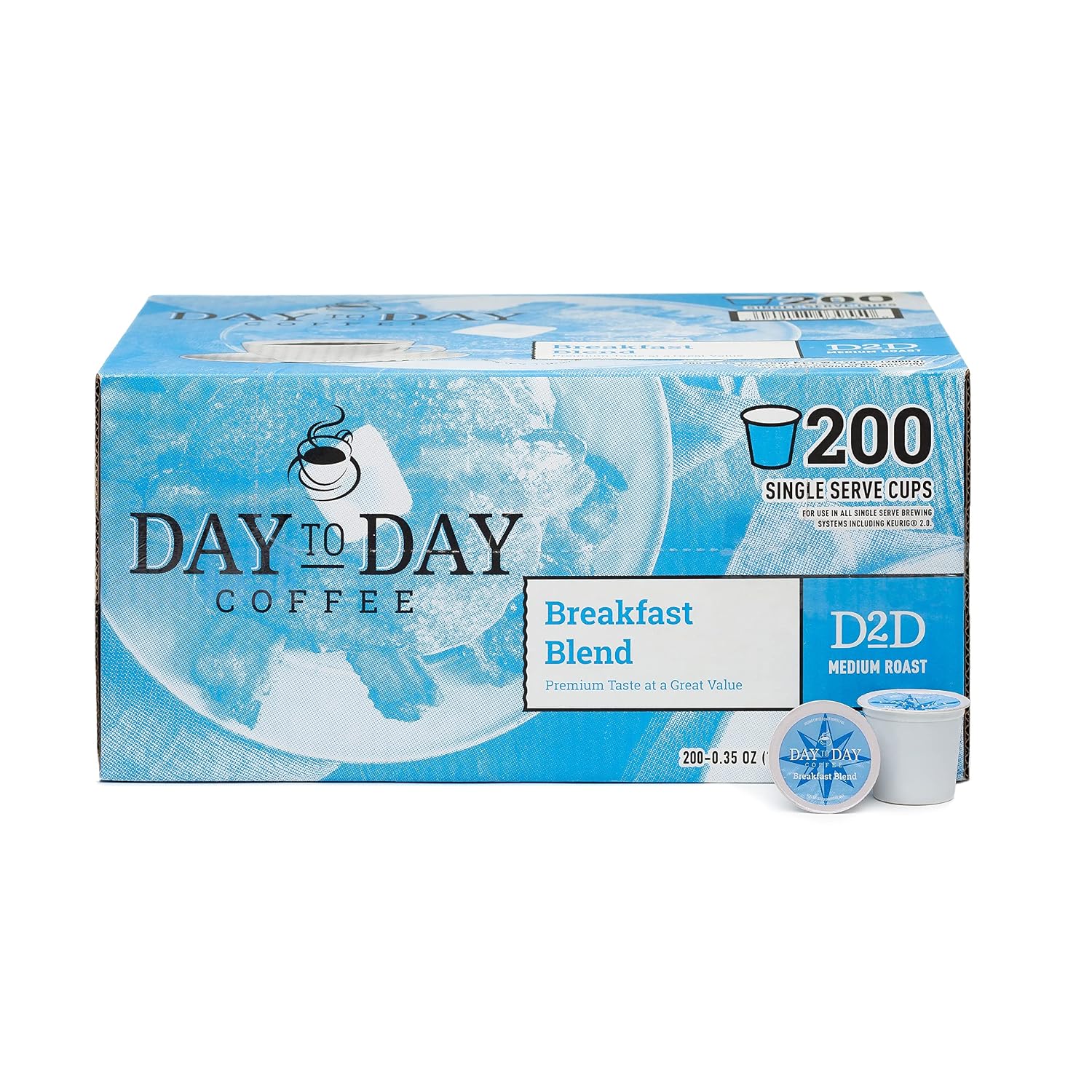 Day To Day Coffee Pods, Breakfast Blend Medium Roast, 120 Count K-Cup | Compatible with Keurig K-Cup brewers. Bulk single serve pods for everyday morning coffee at home, office or breakroom