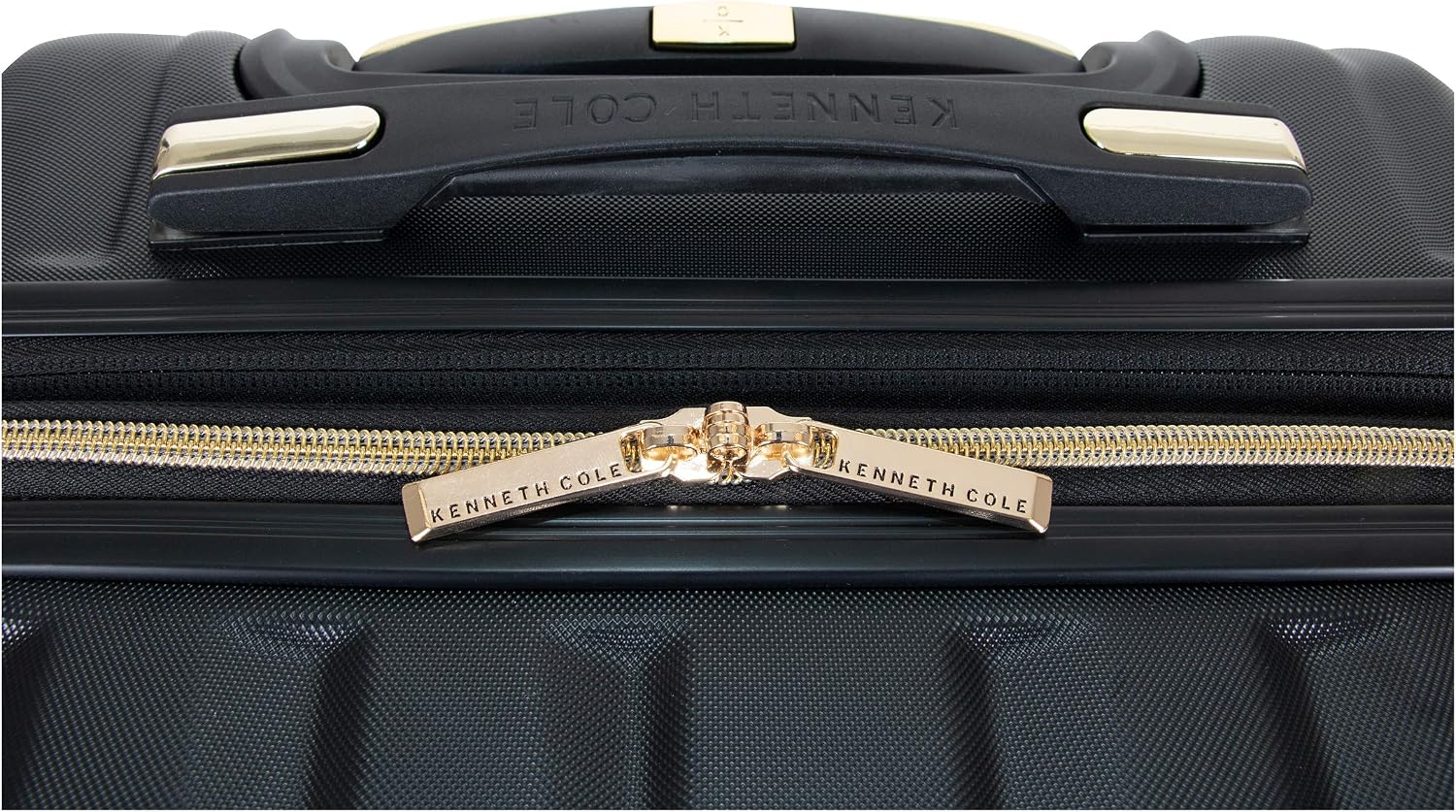 Kenneth Cole REACTION Madison Square Lightweight Hardside Chevron Expandable Spinner Luggage, Black, (28-Inch Checked)