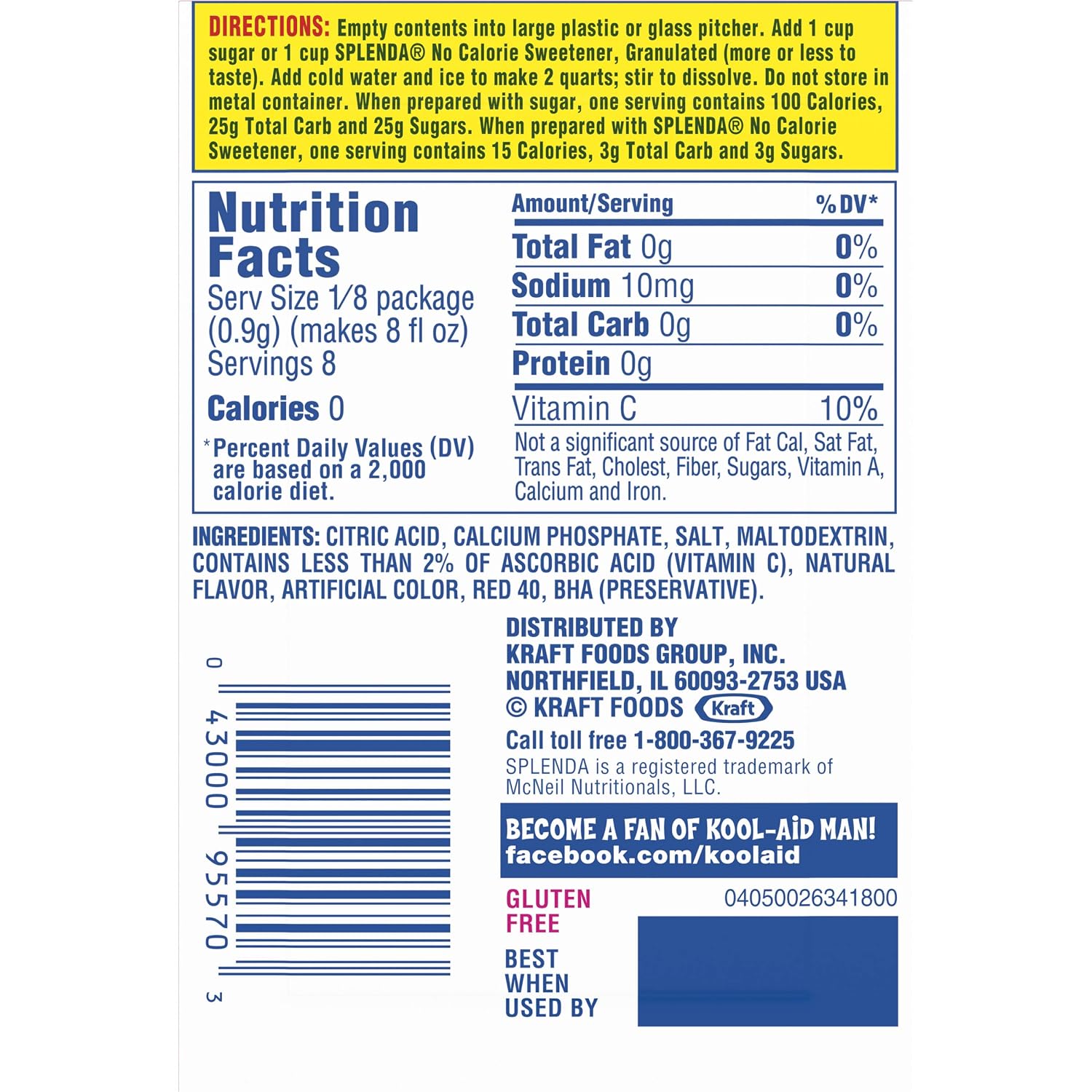 Kool-Aid Tropical Punch Flavored Unsweetened Caffeine Free Powdered Drink Mix (96 Packets)