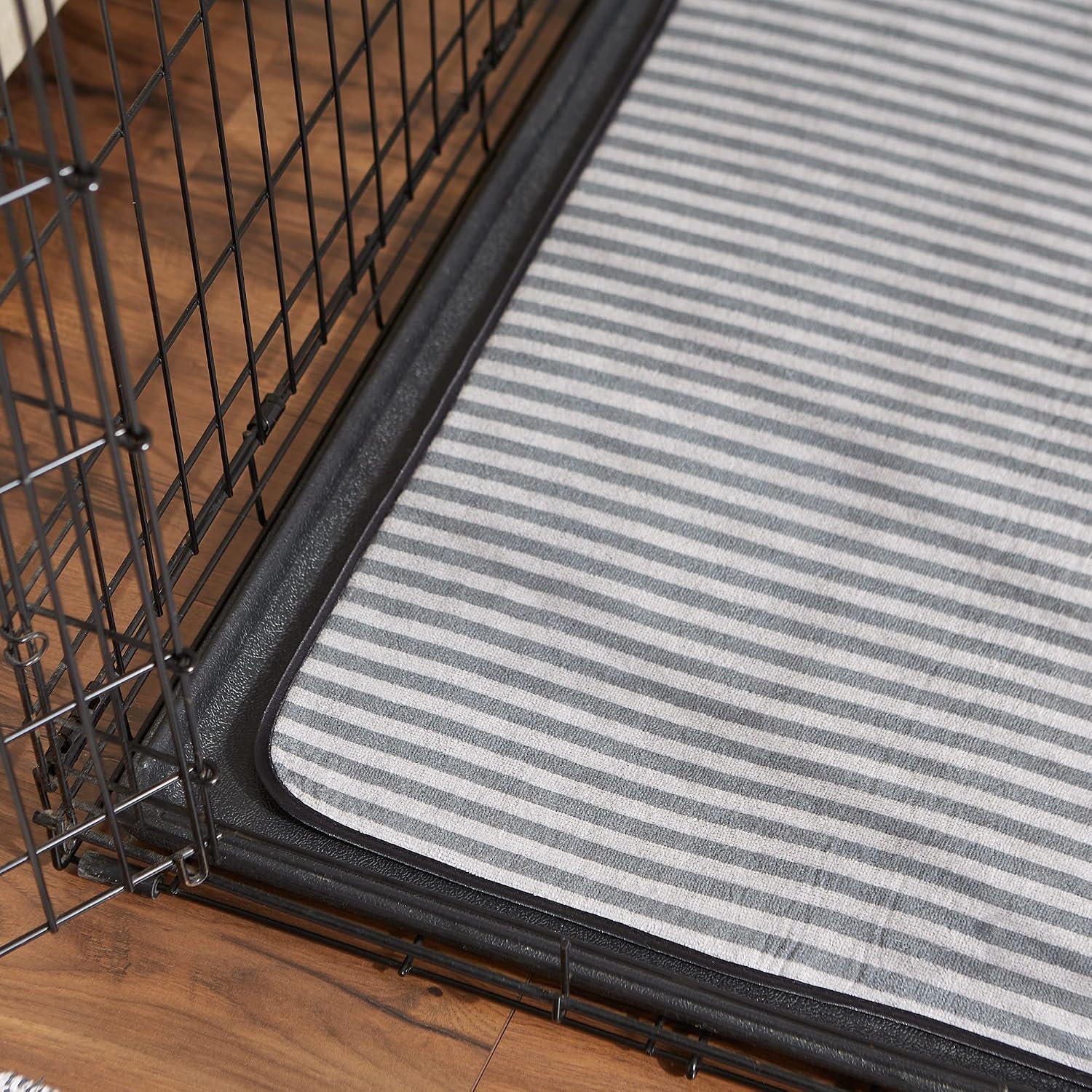 Bone Dry Striped Pet Cage Mat, XX-Large - 30 x 45, Gray