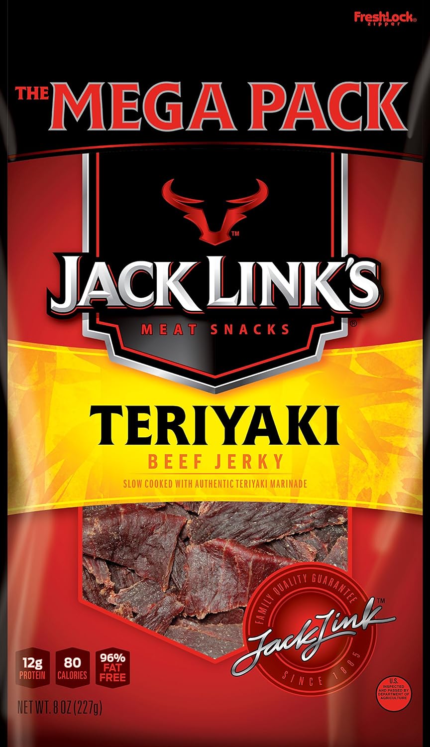 Jack Links Beef Jerky, Teriyaki, 8 Ounce