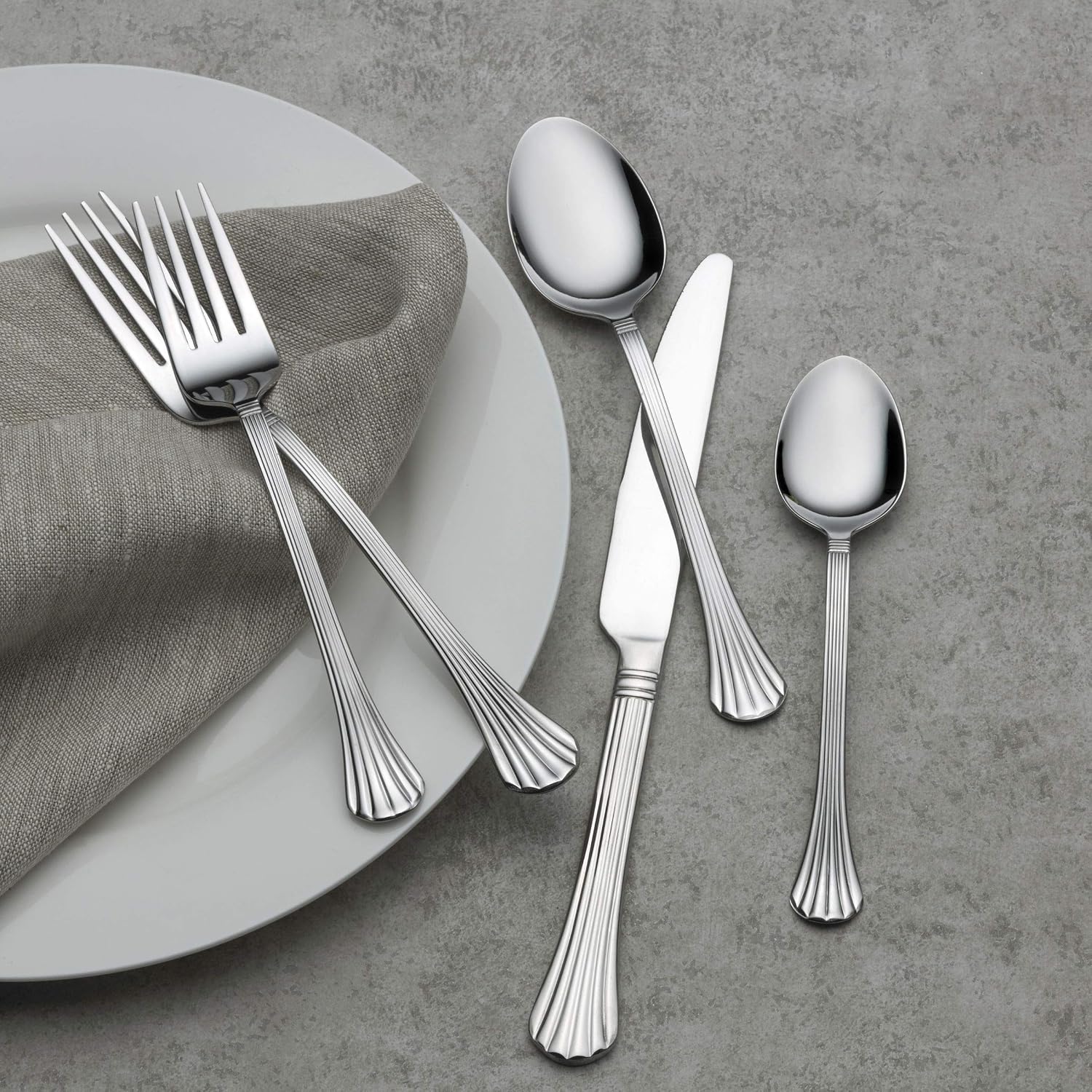 Pfaltzgraff Beckham 20-Piece Stainless Steel Flatware Set, Service for 4