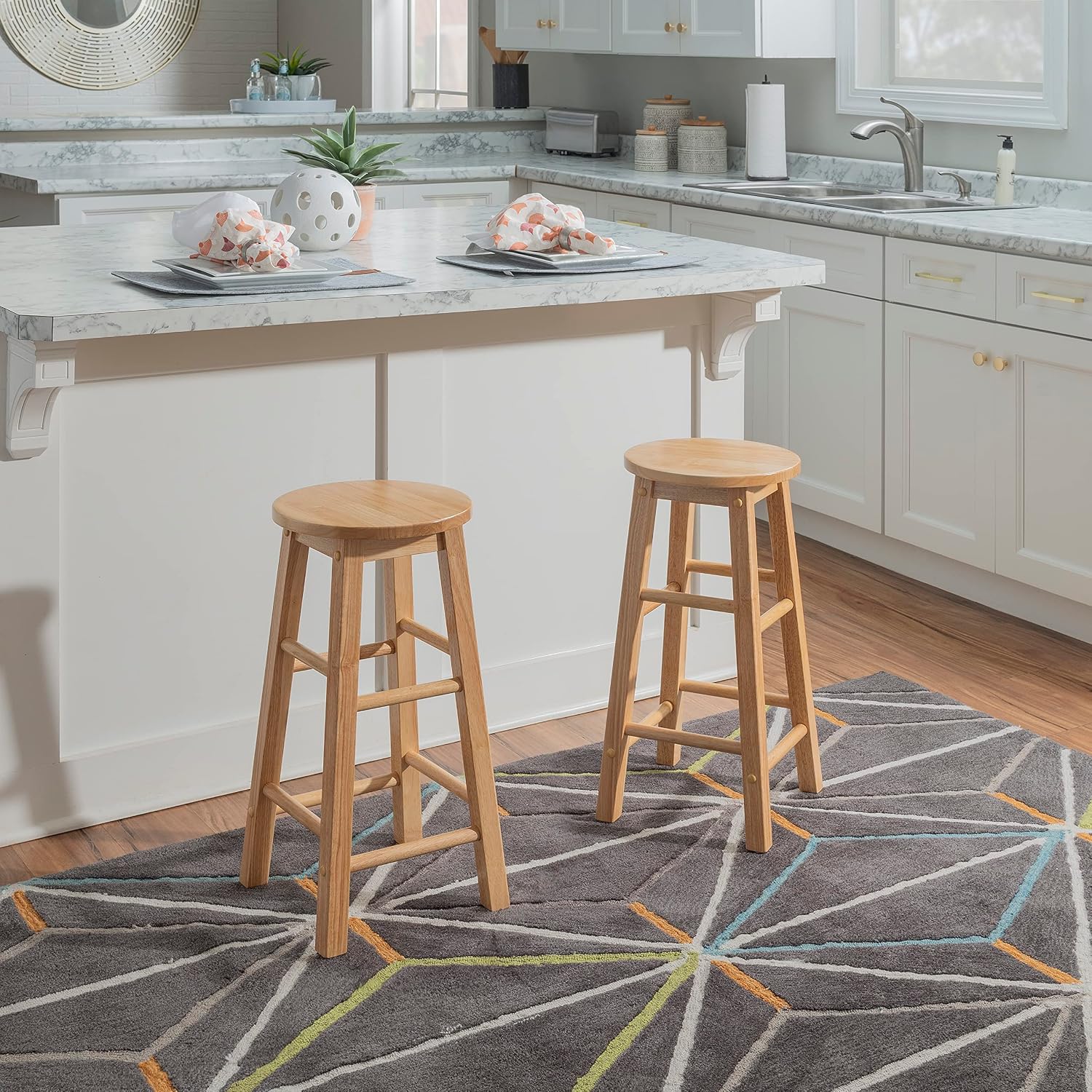 Linon 29-Inch Barstool With Round Seat