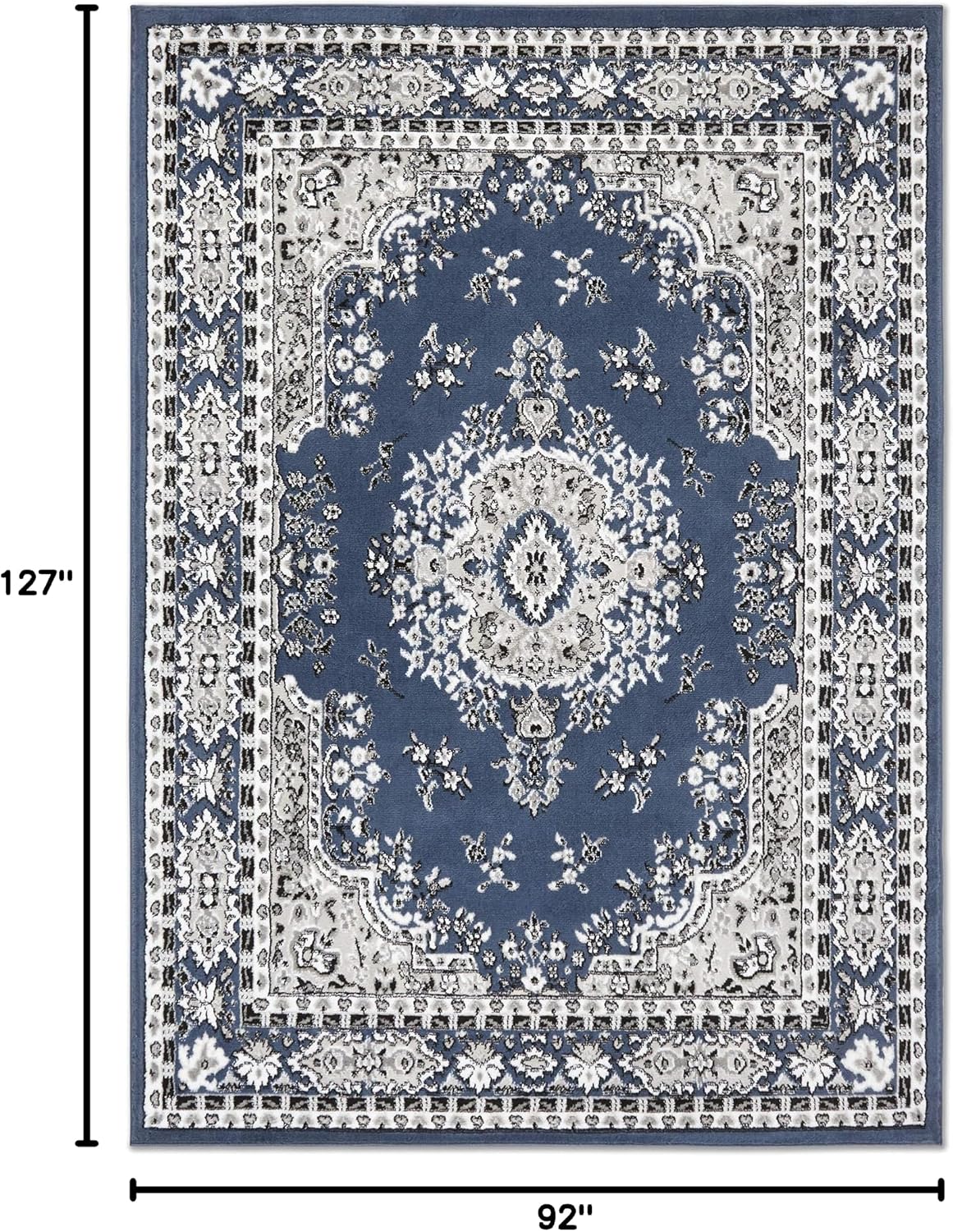 Home Dynamix Premium Sakarya Traditional Medallion Border Area Rug, Ivory/Brown, 7'9"x10'8" Rectangle