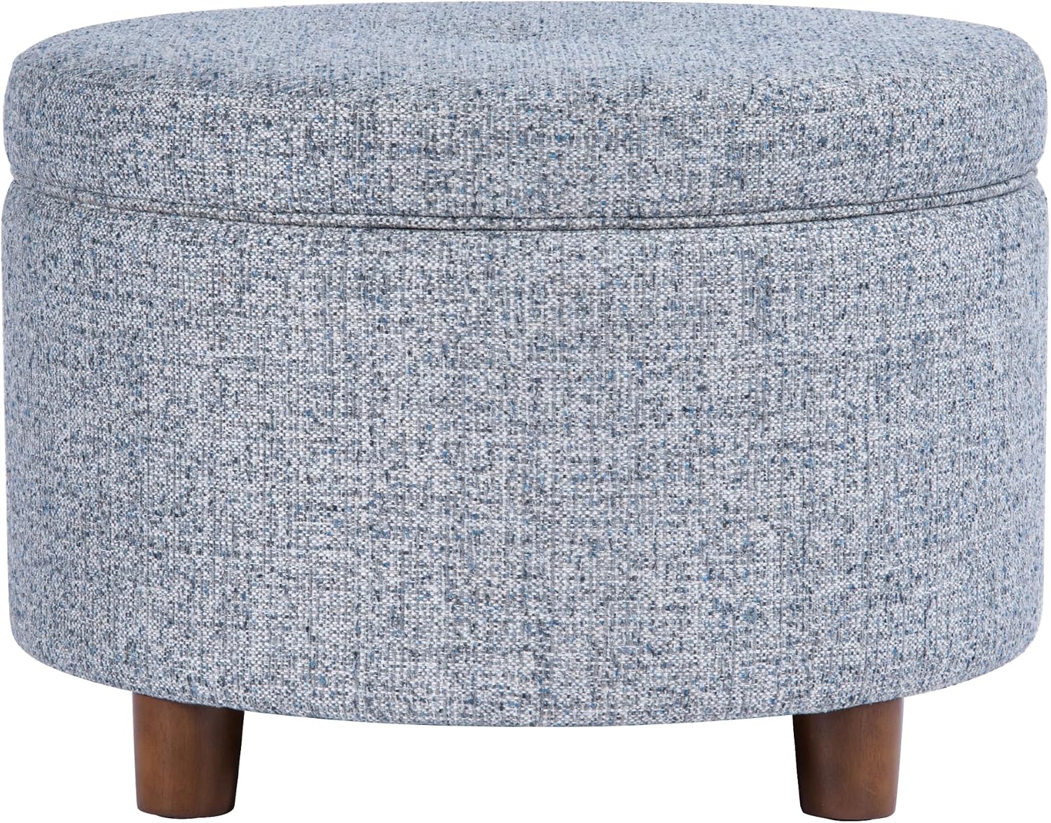 HomePop 24" Large Leatherette Storage Ottoman - Distressed Brown Faux Leather