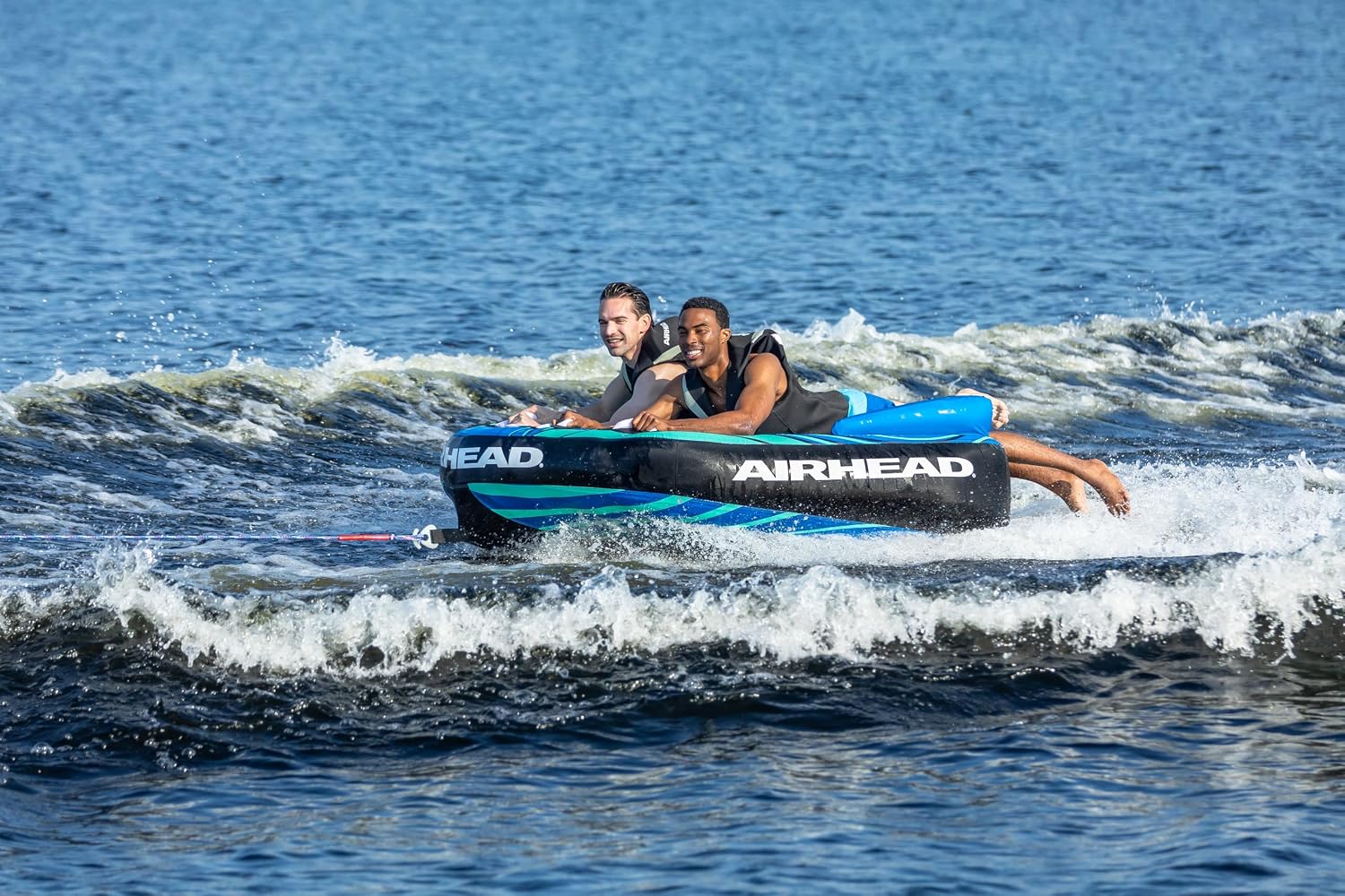 Airhead G-Force Towable Tube for Boating, 1-4 Rider Inflatable Boat Tube for Water Tubing, Heavy Duty Full Nylon Cover, Stabilizer Fins with Neoprene Knuckle Guards, Speed Safety Valve