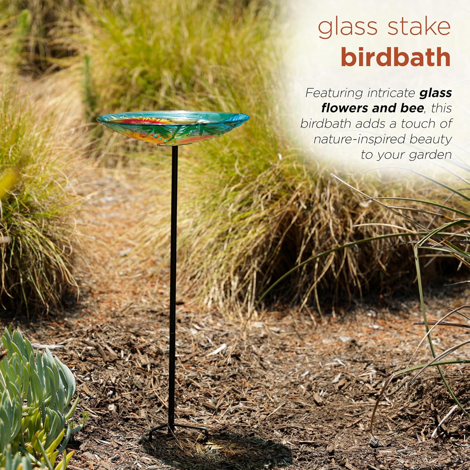 Alpine Corporation 25" Tall Outdoor Birdbath with Planter Pedestal Yard Statue, Stunning Garden Accent, 15" Round, Green