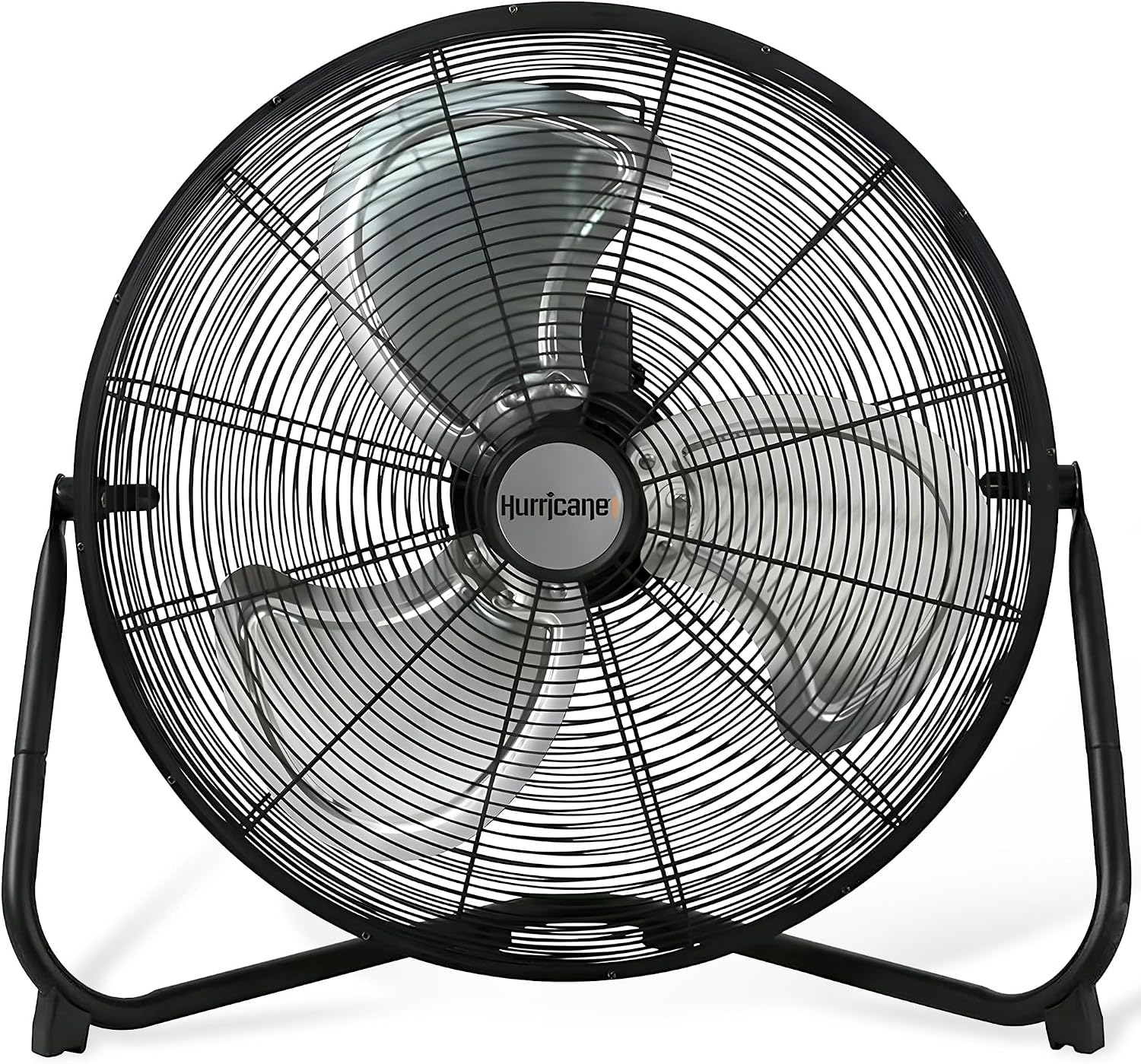 Hurricane Pro High Velocity Metal Blade Floor Fan, 3 Speeds, Black, 20in | Corded Electric Air Cooling Unit w/ 5300 CFM Airflow for Home, Greenhouses