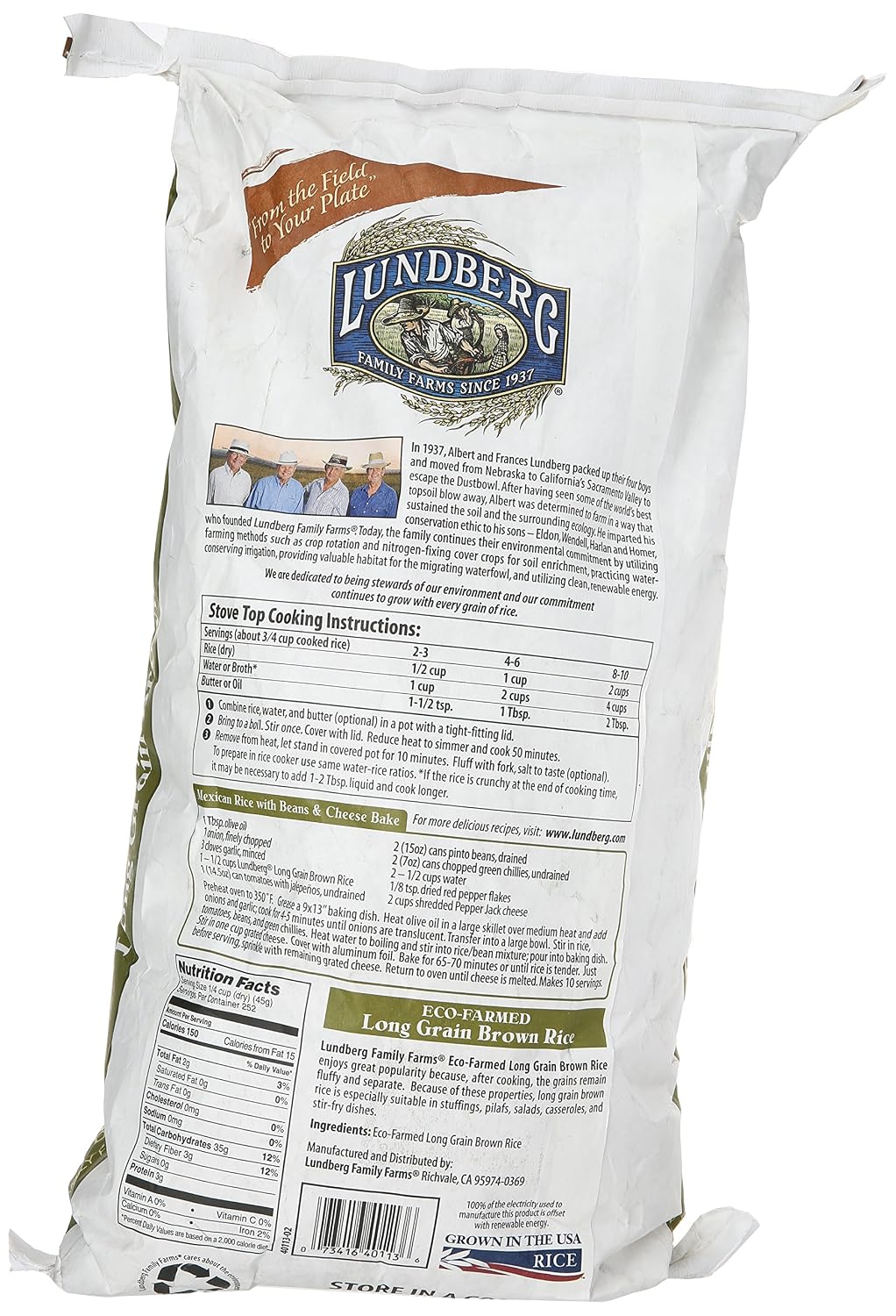 Lundberg Basmati Rice, Long Grain White Rice - Non-Sticky, Fluffy, Nutty, Aromatic Rice, Vegan Food, Healthy Meals, Gluten-Free, Grown in California, 64 Oz