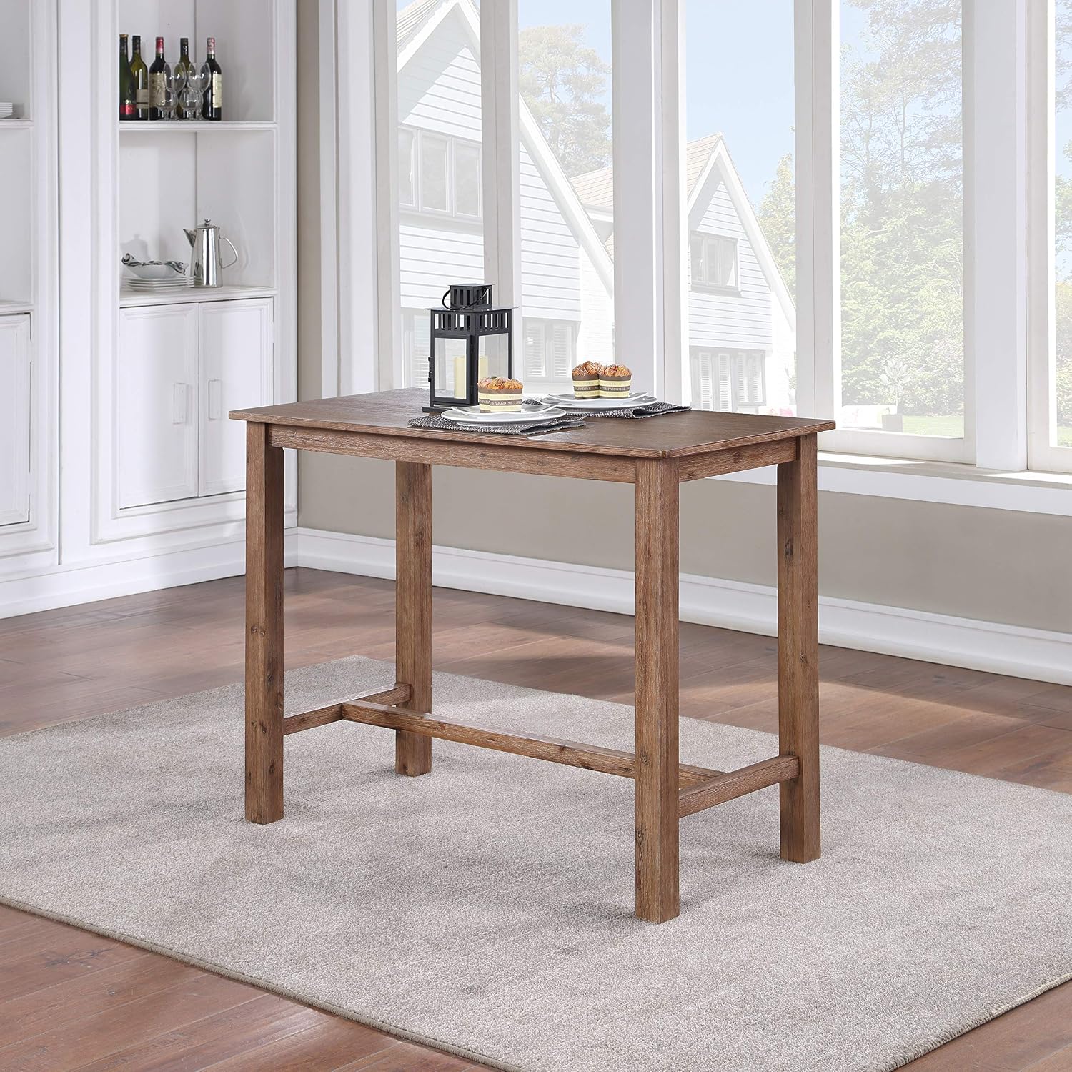 Boraam Sonoma Pub Table - Barnwood Wire-Brush