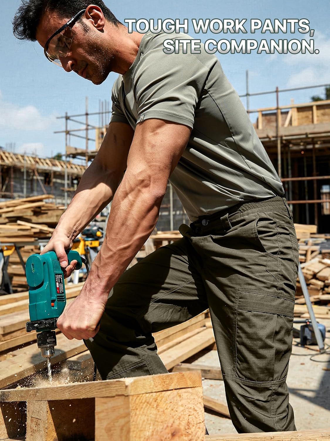 FREE SOLDIER Mens Cargo Work Tactical Pants Ripstop