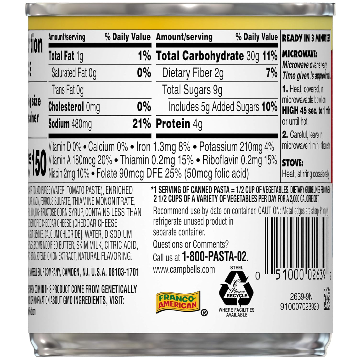 SpaghettiOs Original Canned Pasta, 15.8 oz Can