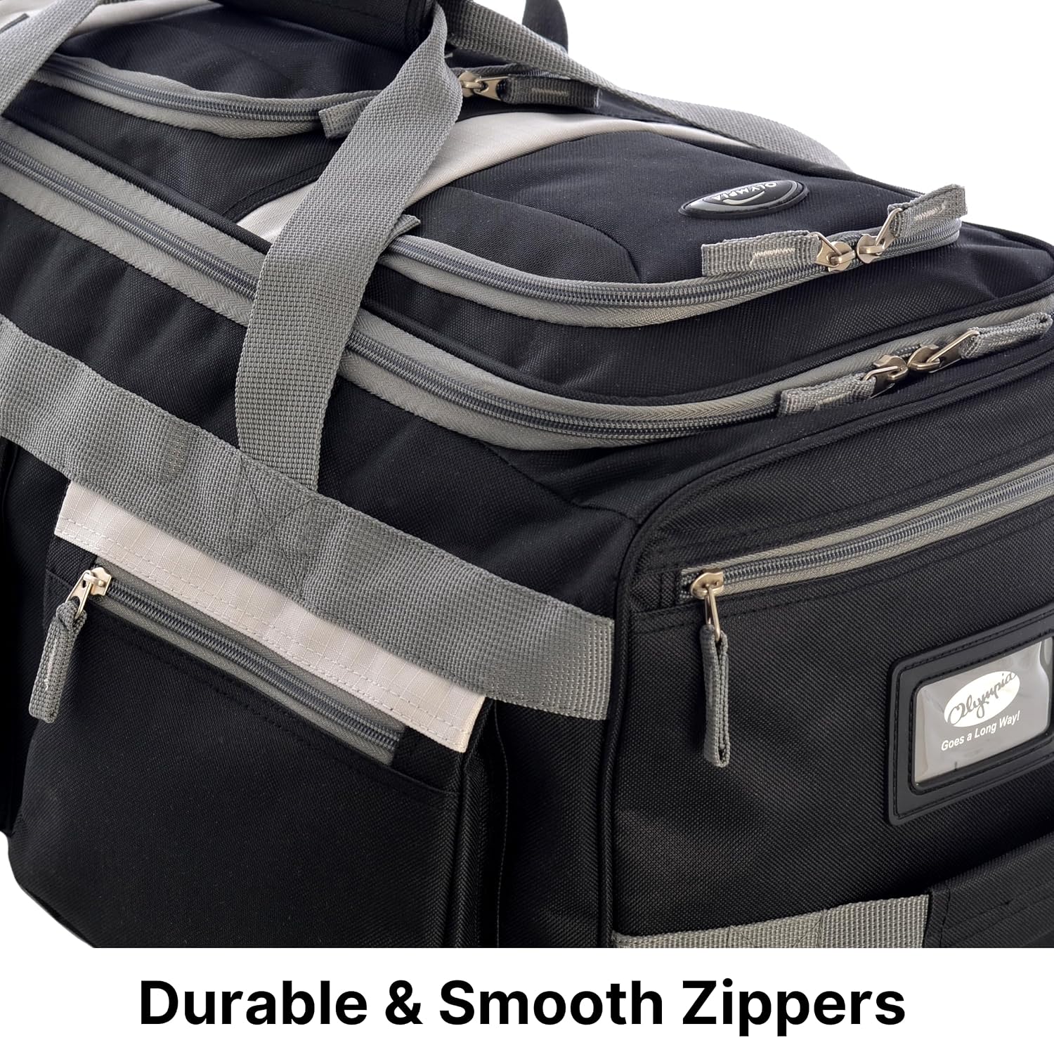 Olympia U.S.A. 33 inch Jumbo Size 8 Pockets Wheeled Rolling Duffel Bag Water Resistant Luggage Lightweight Travel Suitcase with Retractable Handle