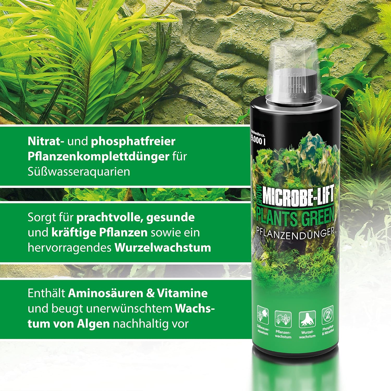 MICROBE-LIFT All in One Aquatic Plant Fertilizer, Increases Plant and Root Growth, Improves Coloring, 8 Fl Oz